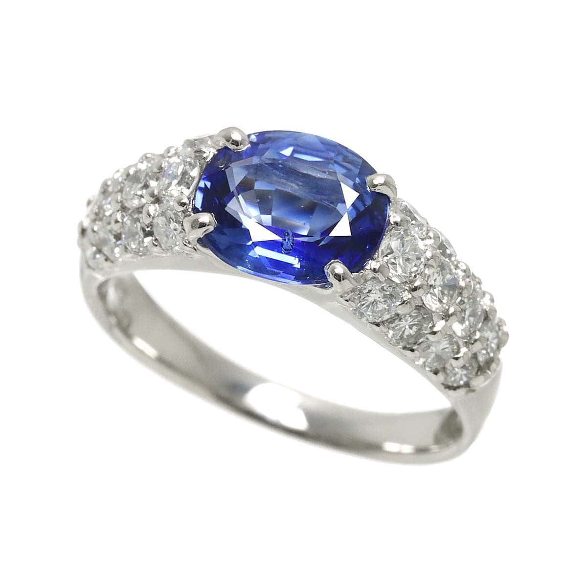 Unbranded Sapphire 1.99ct Diamond 0.95ct Ring Pt Platinum size6-6.25(US) 90316774