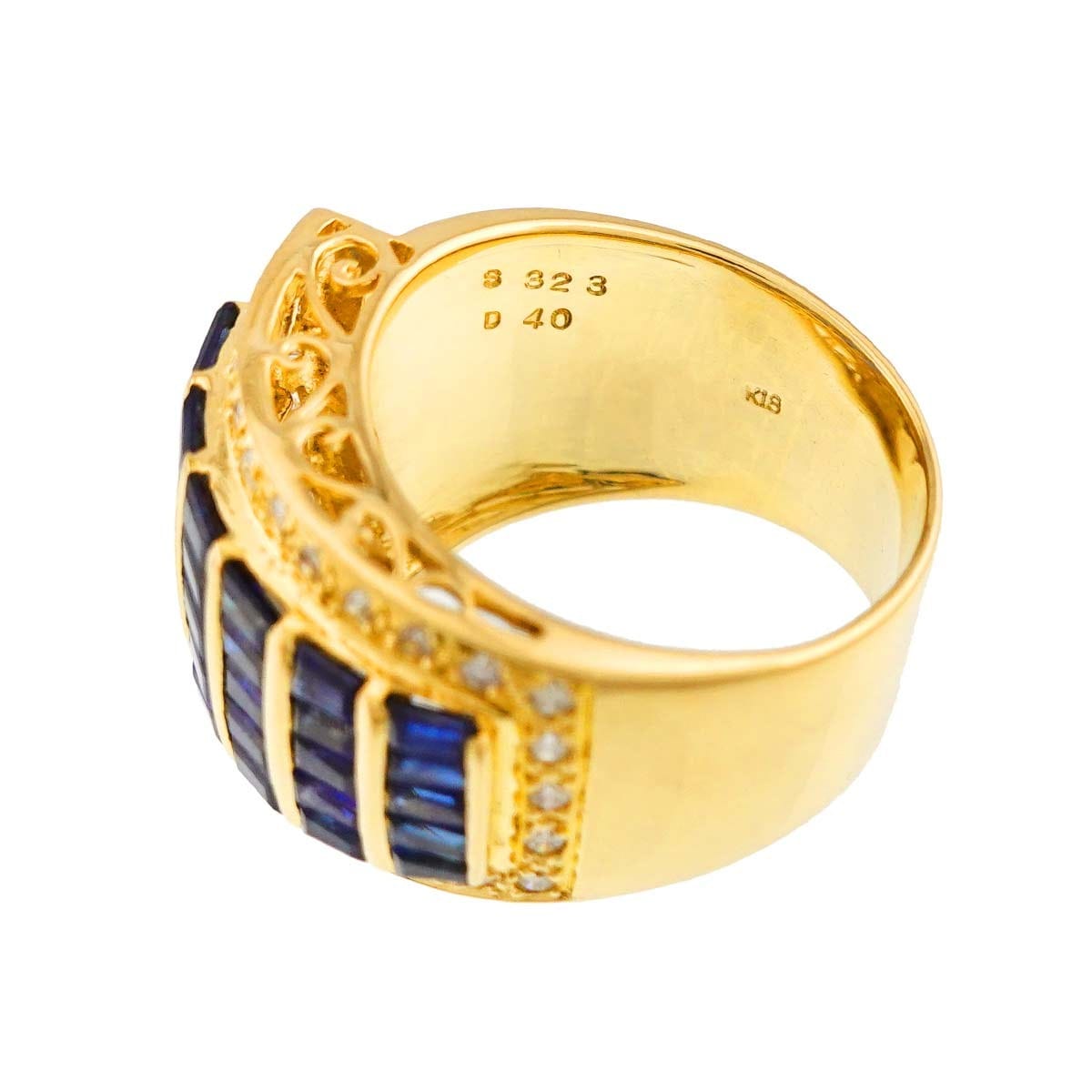 Unbranded Sapphire 3.23ct Diamond 0.40ct Ring 18K YG Yellow Gold size7.75-8(US) 90316305