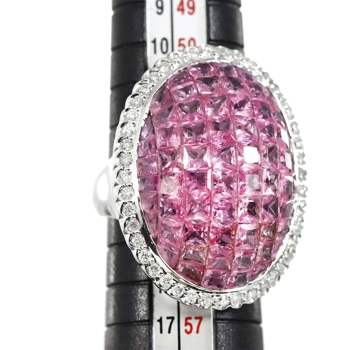 Unbranded Sapphire 8.25ct Diamond 0.55ct Ring 18K WG 750 size6.25-6.5(US) 90305557