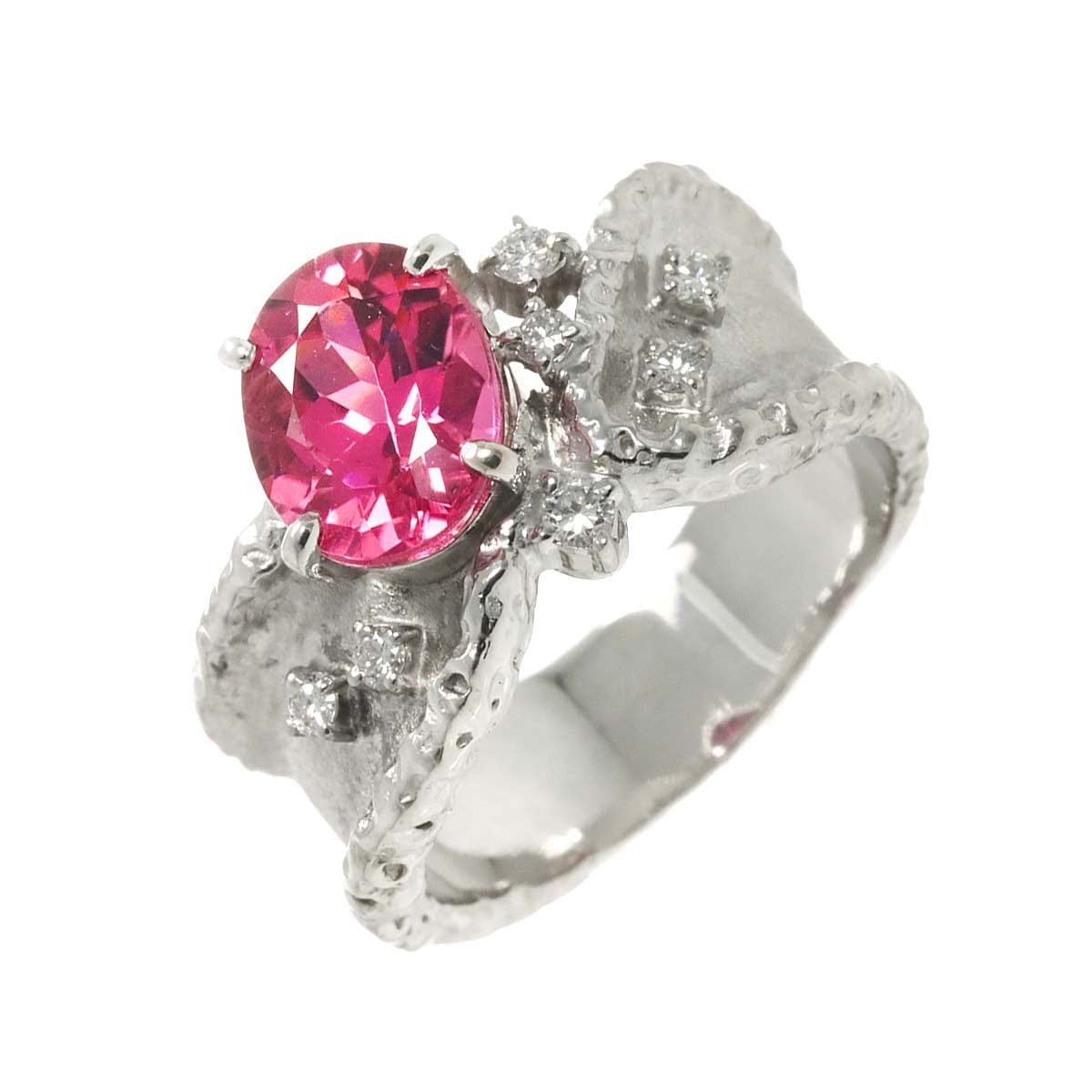 Unbranded Tourmaline 2.02ct Diamond 0.12ct Ring Pt Platinum size6-6.25(US) 90314999