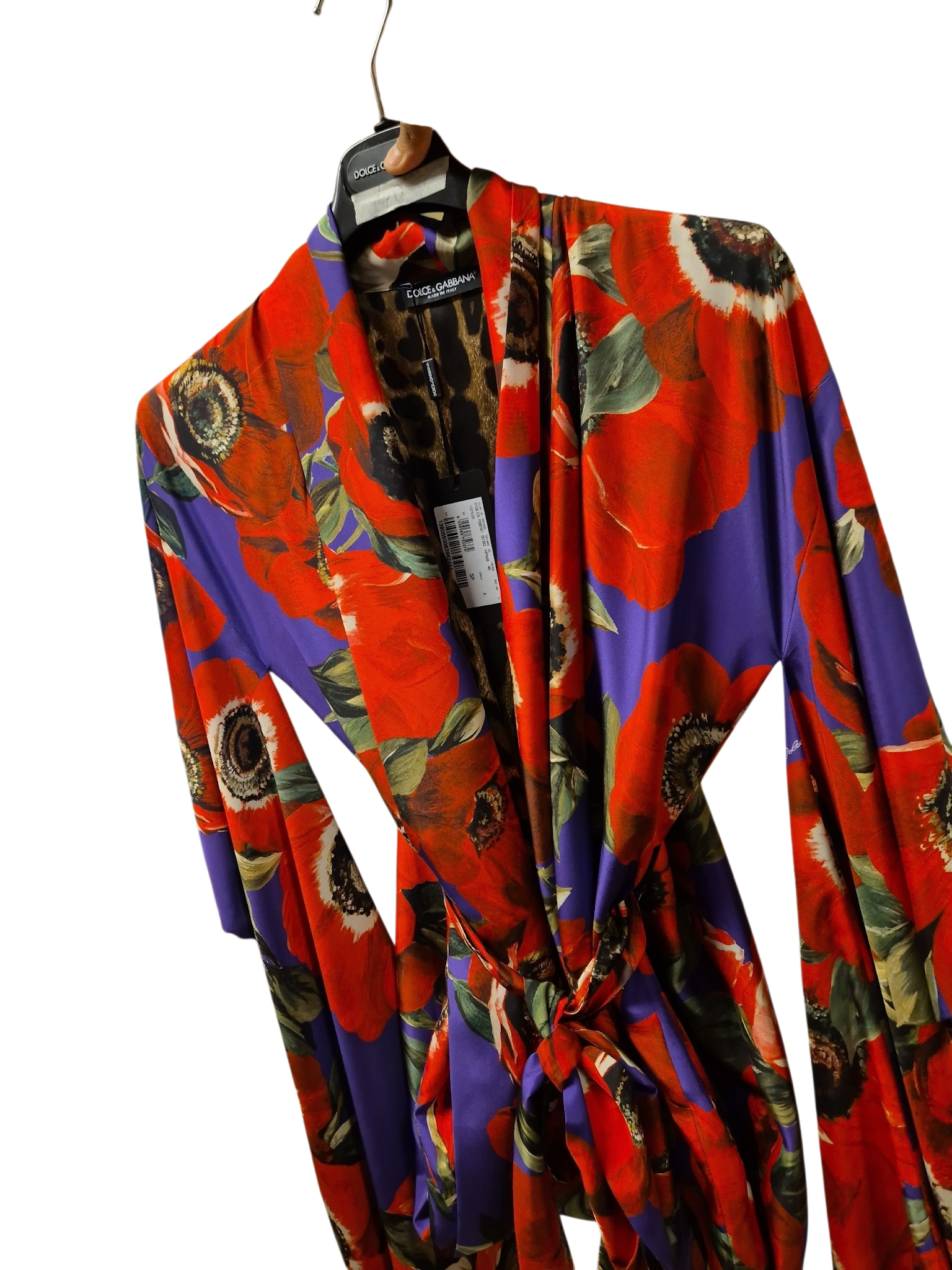 Dolce & Gabbana Dress Red And purple Floral deisgn leaopard Print Inside DG4225B