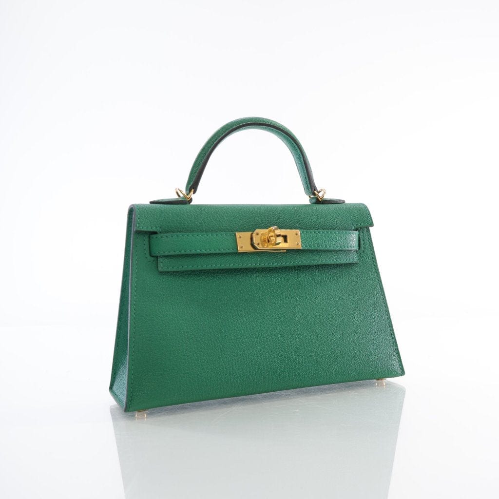 USA Hermes Mini Kelly Vert Vertigo Chevre