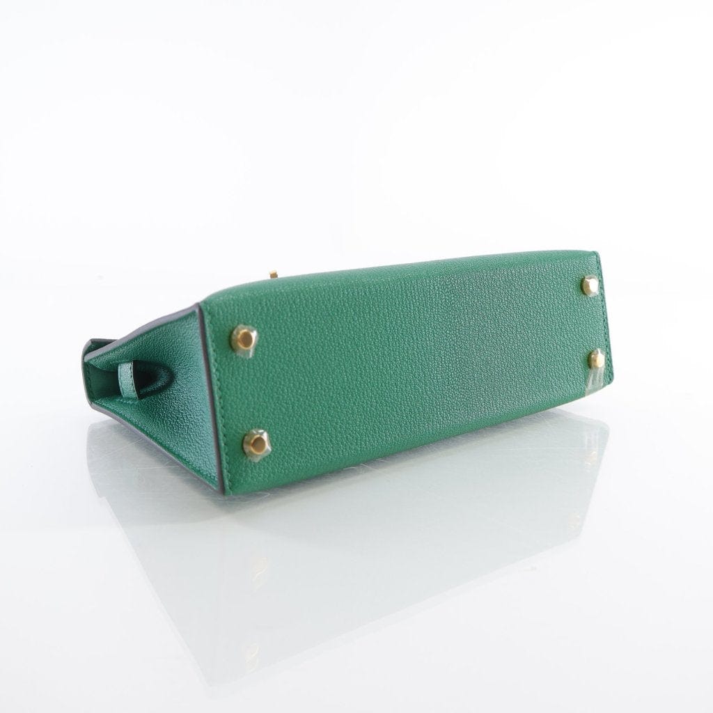 USA Hermes Mini Kelly Vert Vertigo Chevre