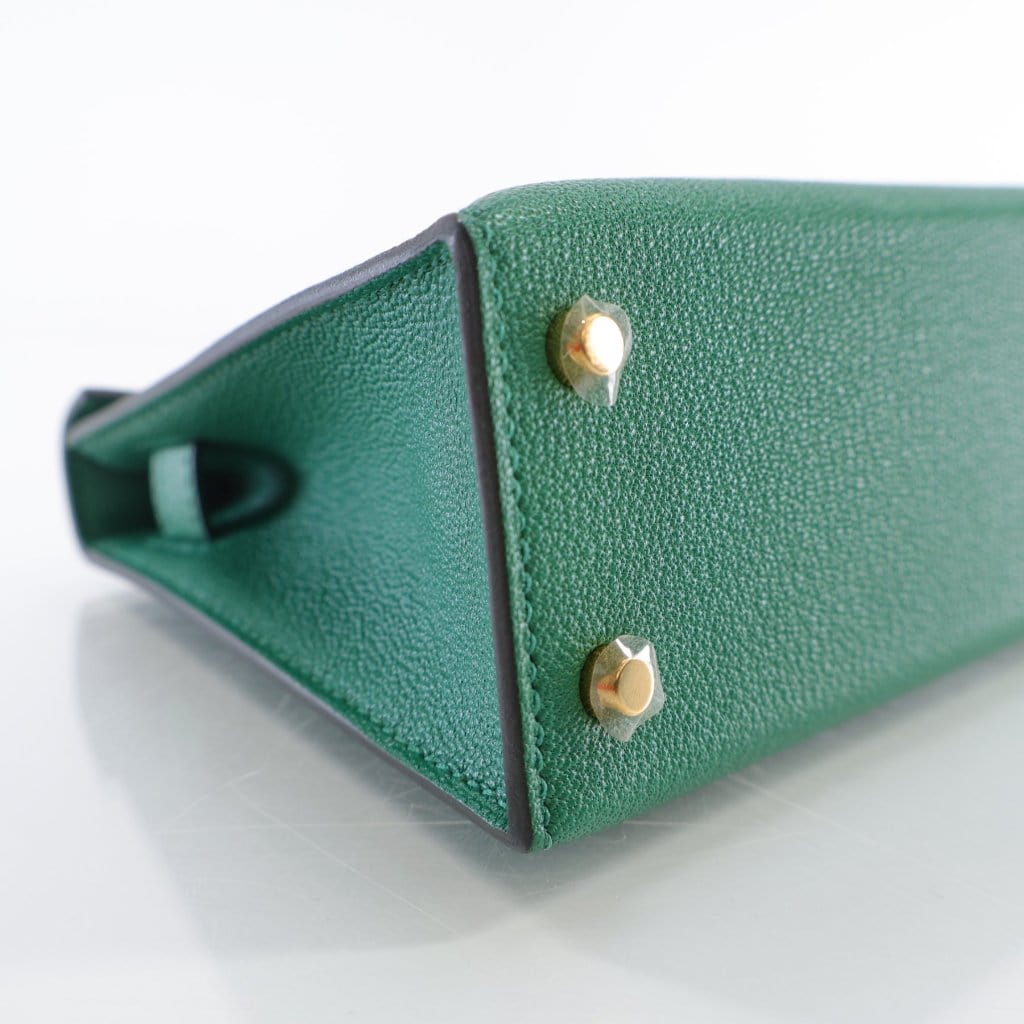 USA Hermes Mini Kelly Vert Vertigo Chevre