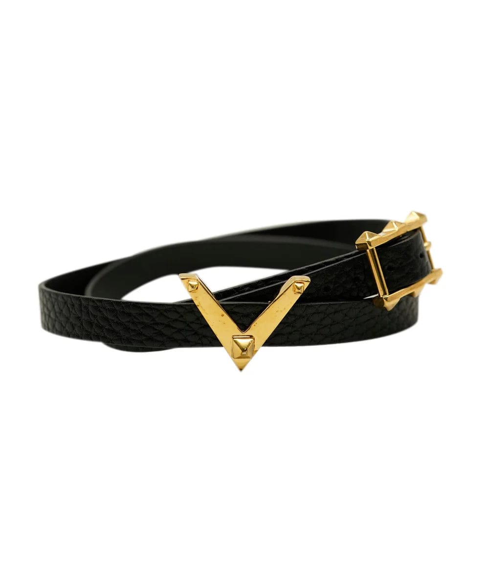 Valentino Valentino Black Leather Wrap Bracelet - DXBS1051