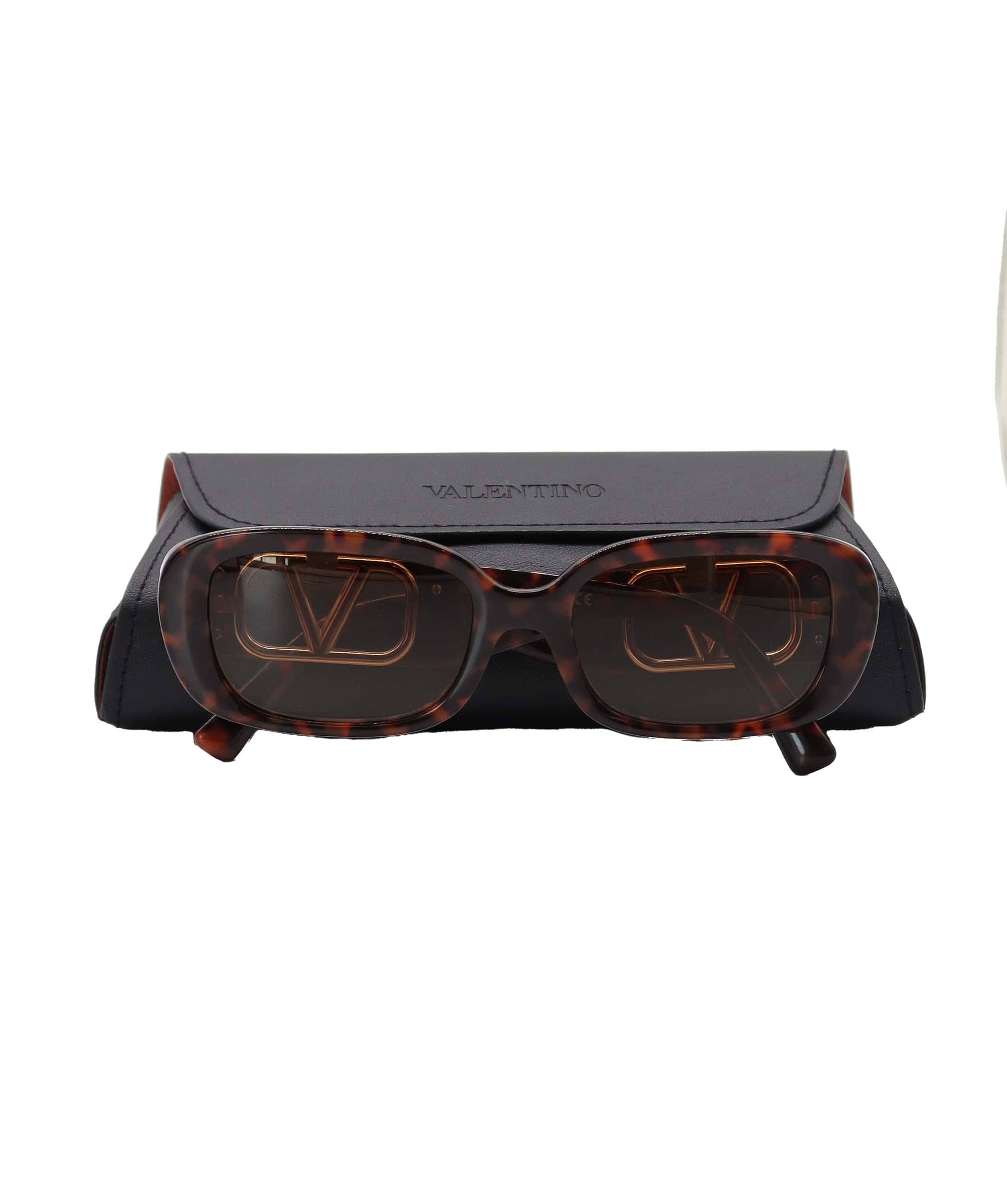 Valentino Valentino Brown Tortoiseshell Sunglasses With Case AGC2880