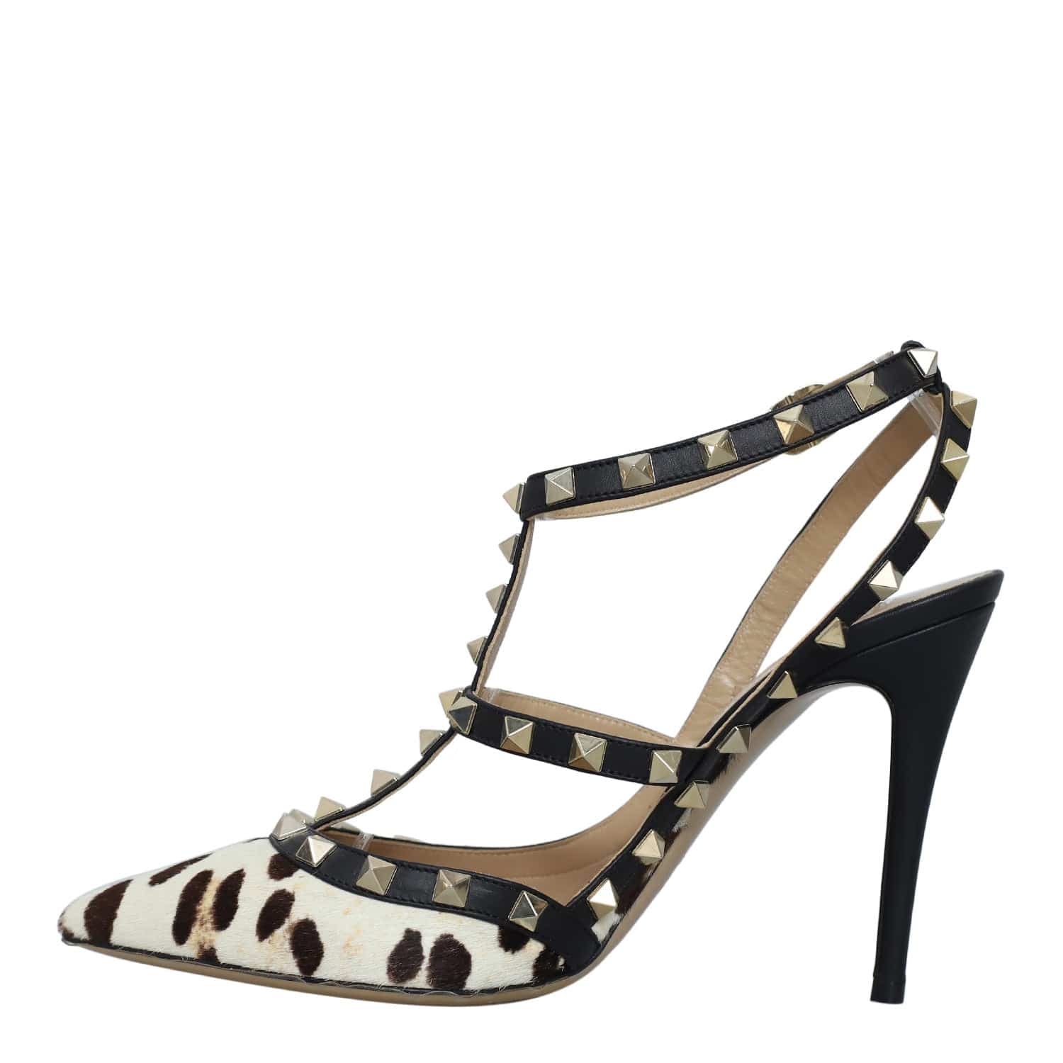 Valentino Valentino Rockstud Caged Calf Hair Pumps