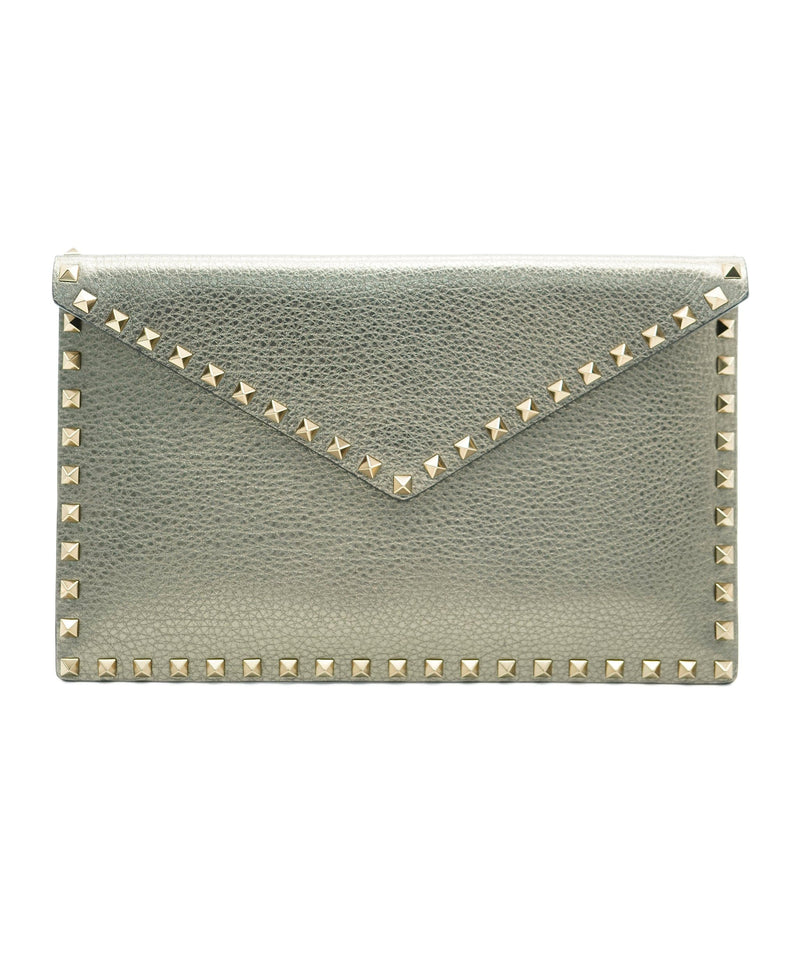 Valentino Bronze Rockstud Metallic Clutch ALC0988 LuxuryPromise