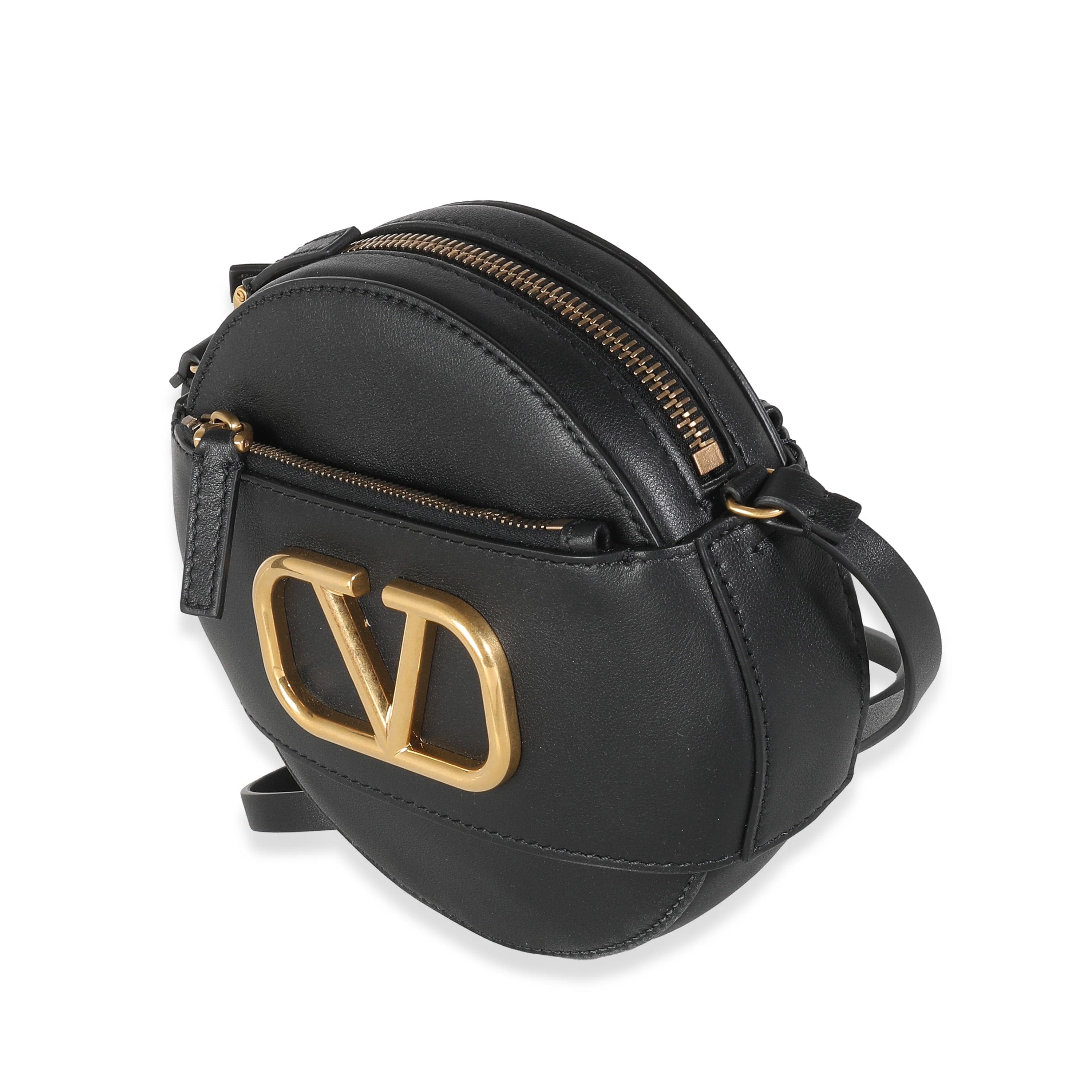 Valentino Valentino Garavani Calfskin VLogo Round Crossbody Bag