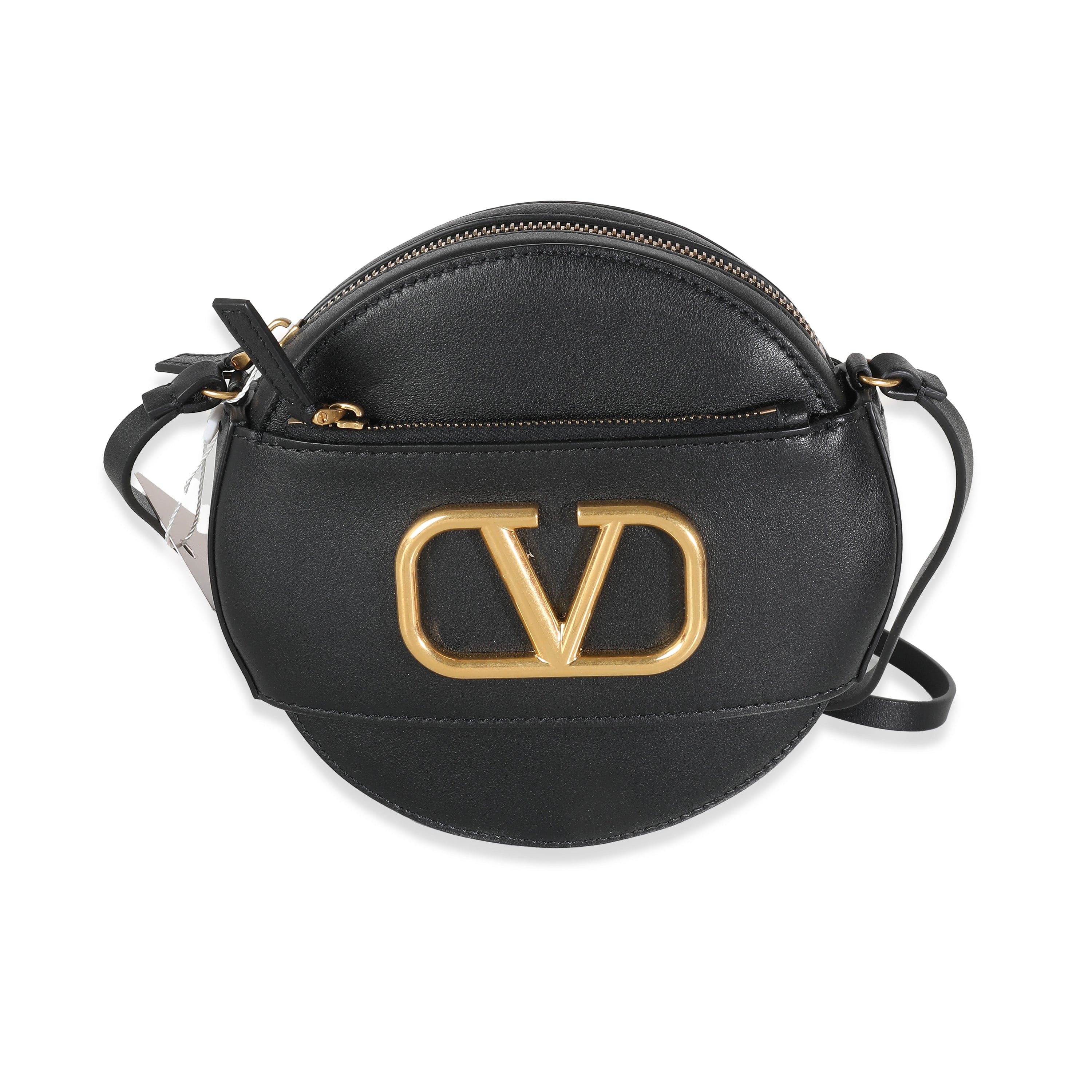 Valentino Valentino Garavani Calfskin VLogo Round Crossbody Bag