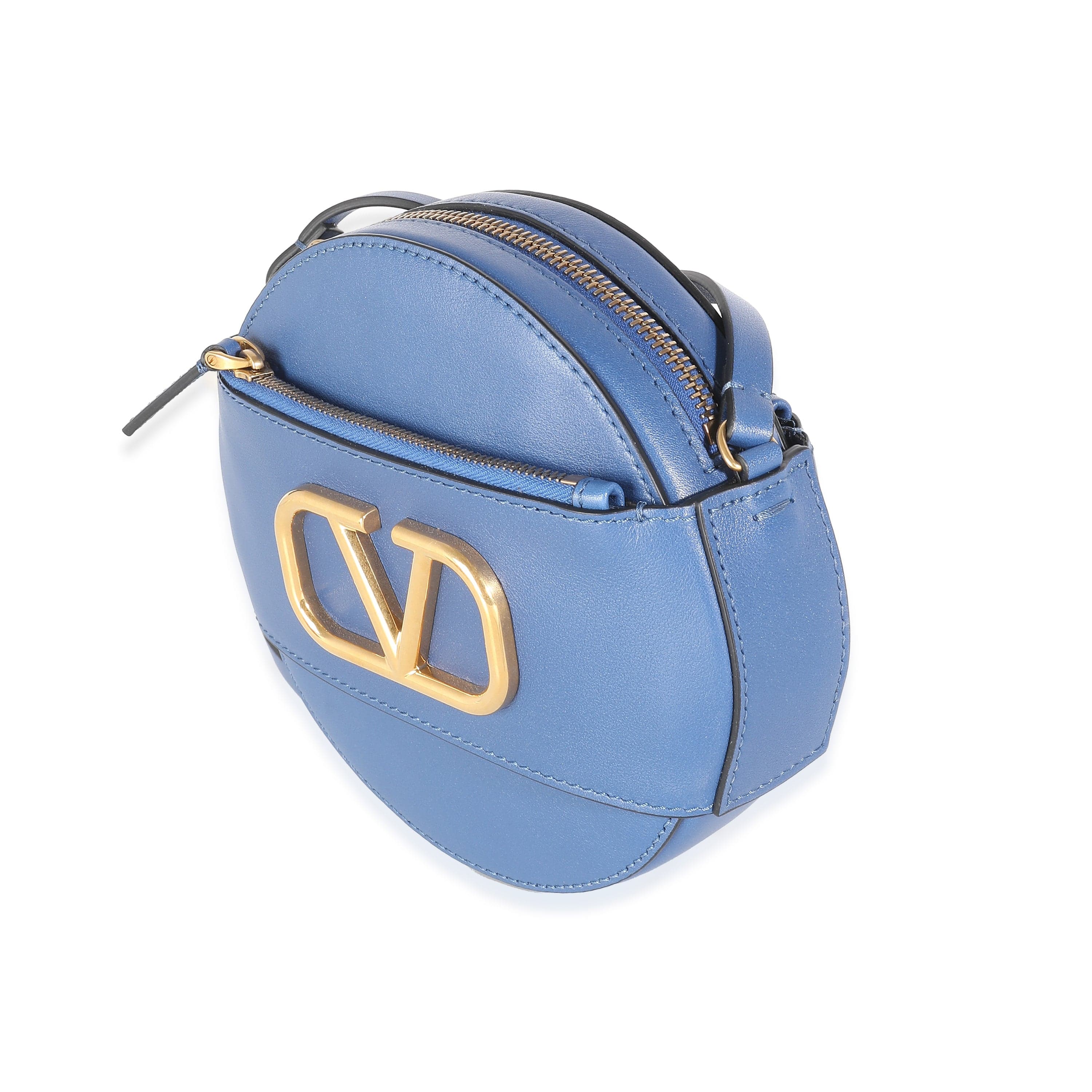 Valentino Valentino Garavani Calfskin VLogo Round Crossbody Bag