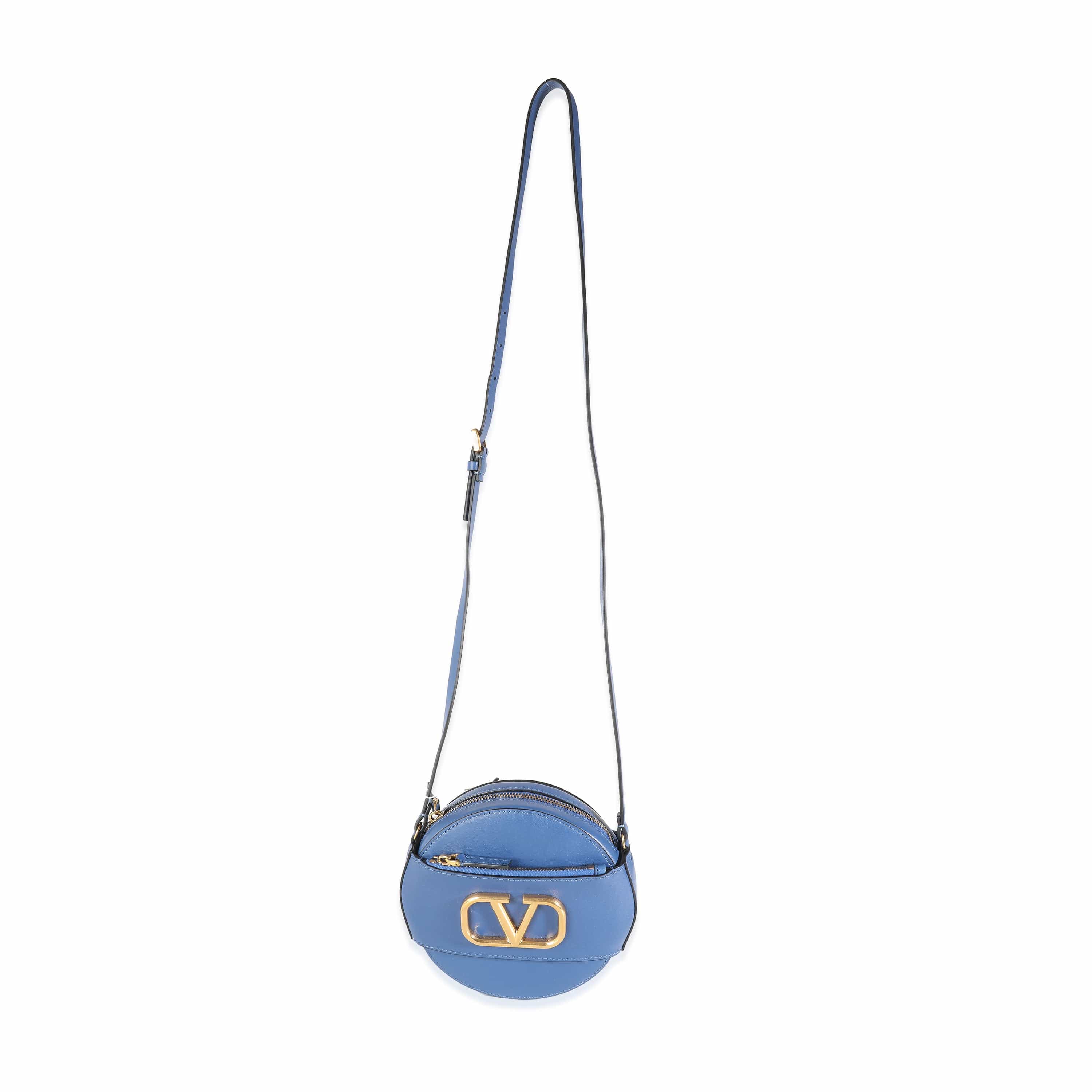 Valentino Valentino Garavani Calfskin VLogo Round Crossbody Bag