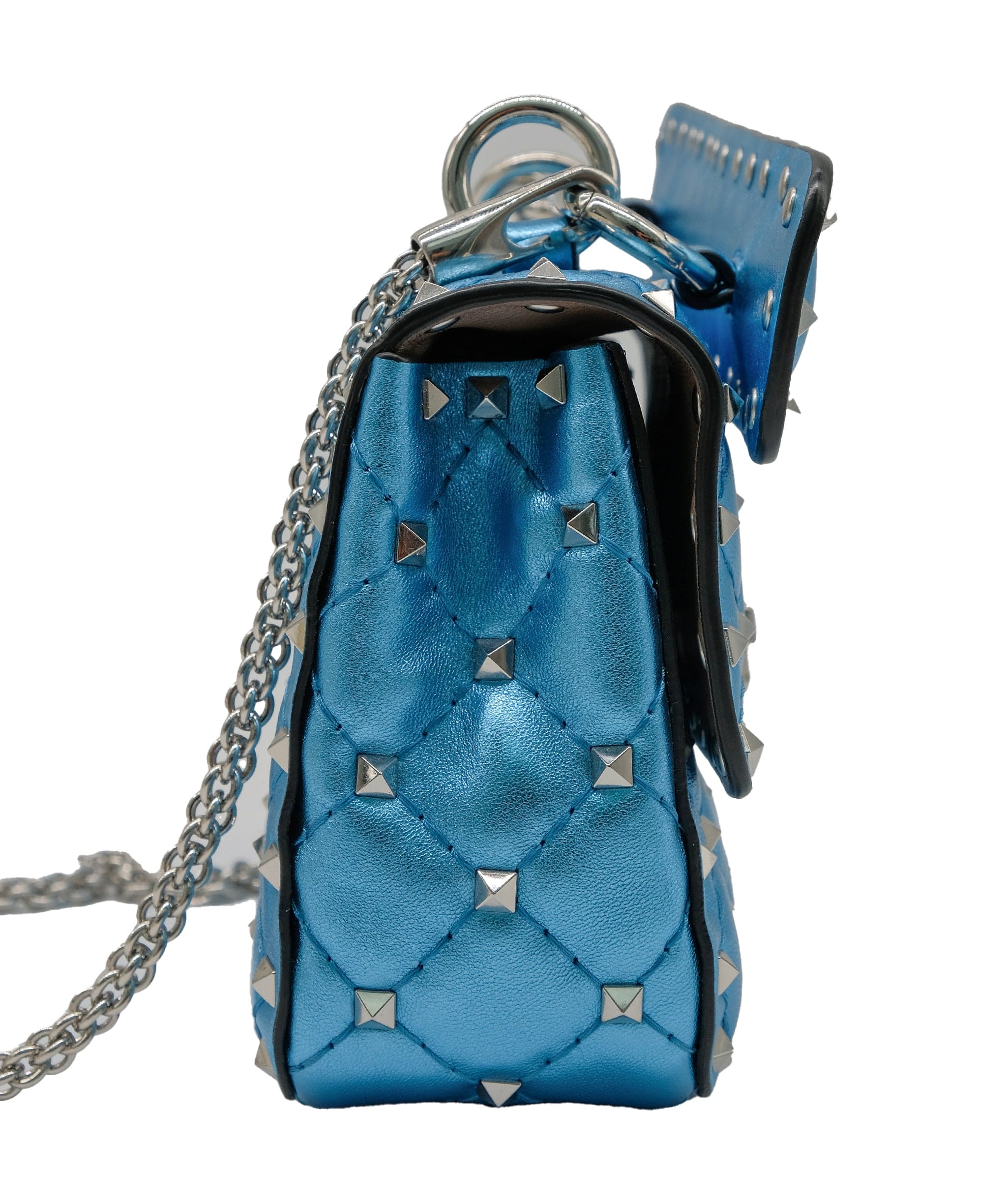 Valentino Valentino Rockstud Metallic Blue Bag RJC3757