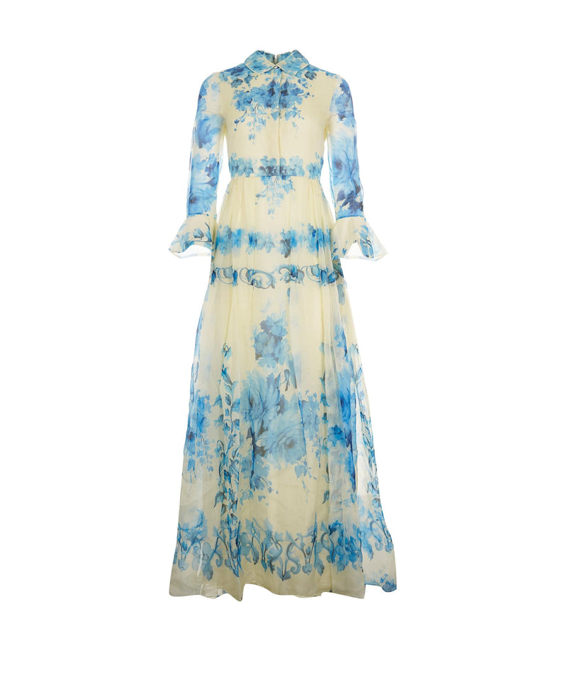 Robe Longue Valentino fleurs bleu AVC1656 LuxuryPromise