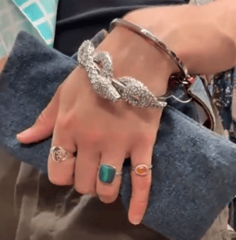 Valentino Valentino Crystal Snake Ring evening Denim bag Denim/Silver
