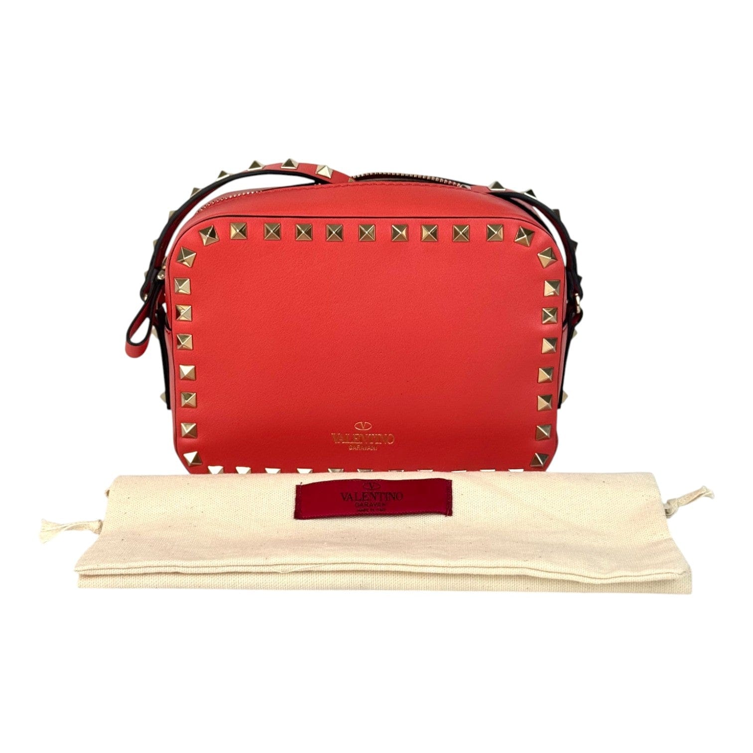 Valentino Valentino Garavani Rockstud Camera Stud Bag Red