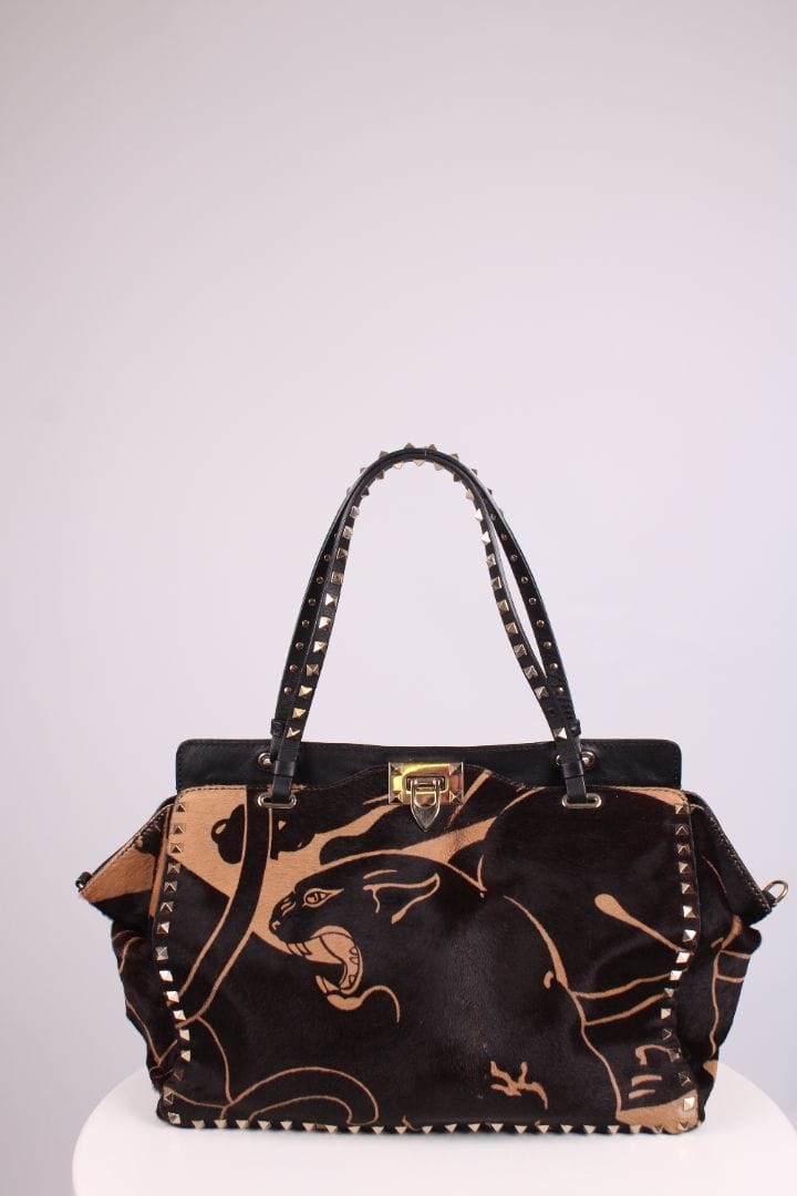 Valentino Valentino Jaguar Print Rockstud Brown