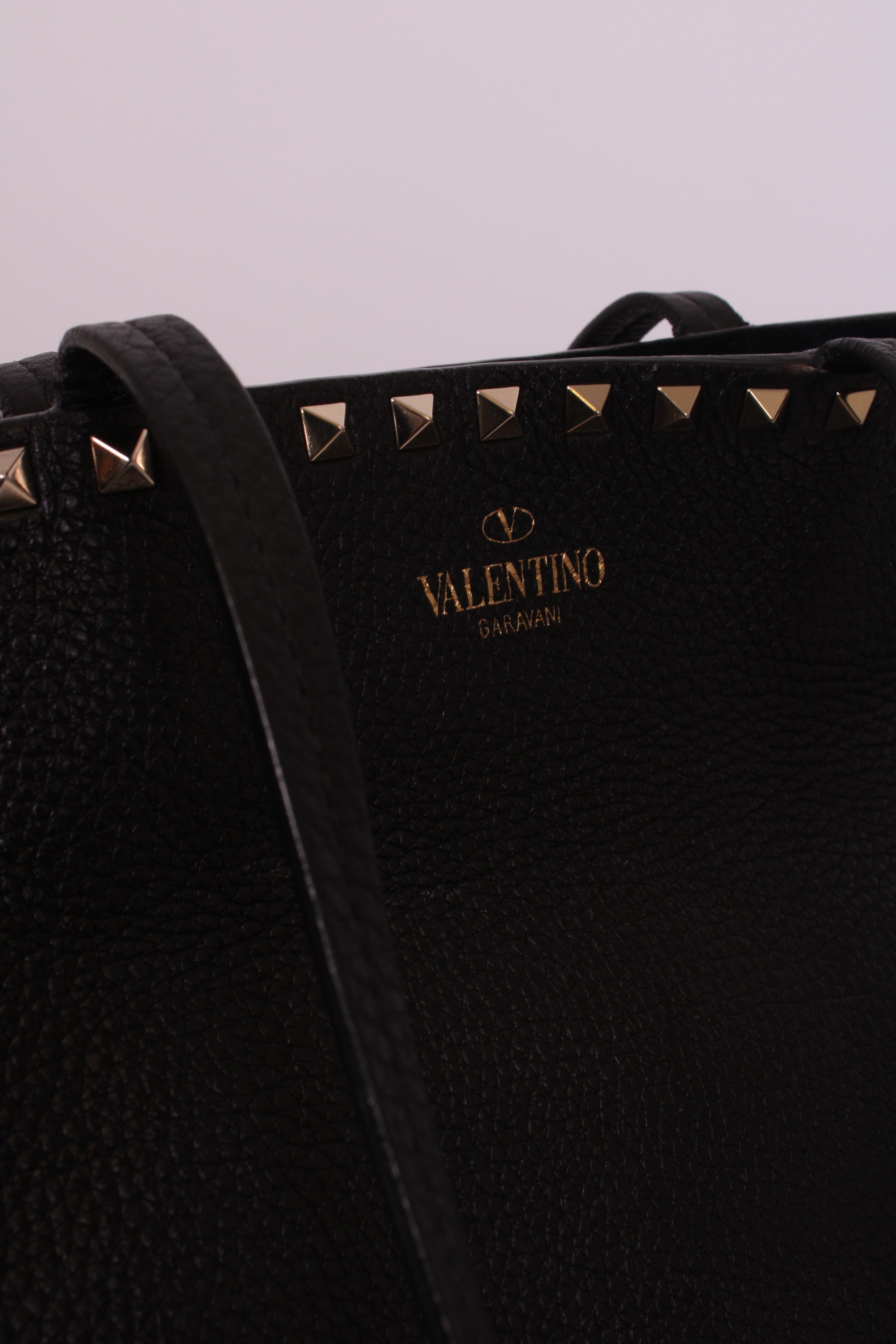 Valentino Valentino Rockstud tote black grained large