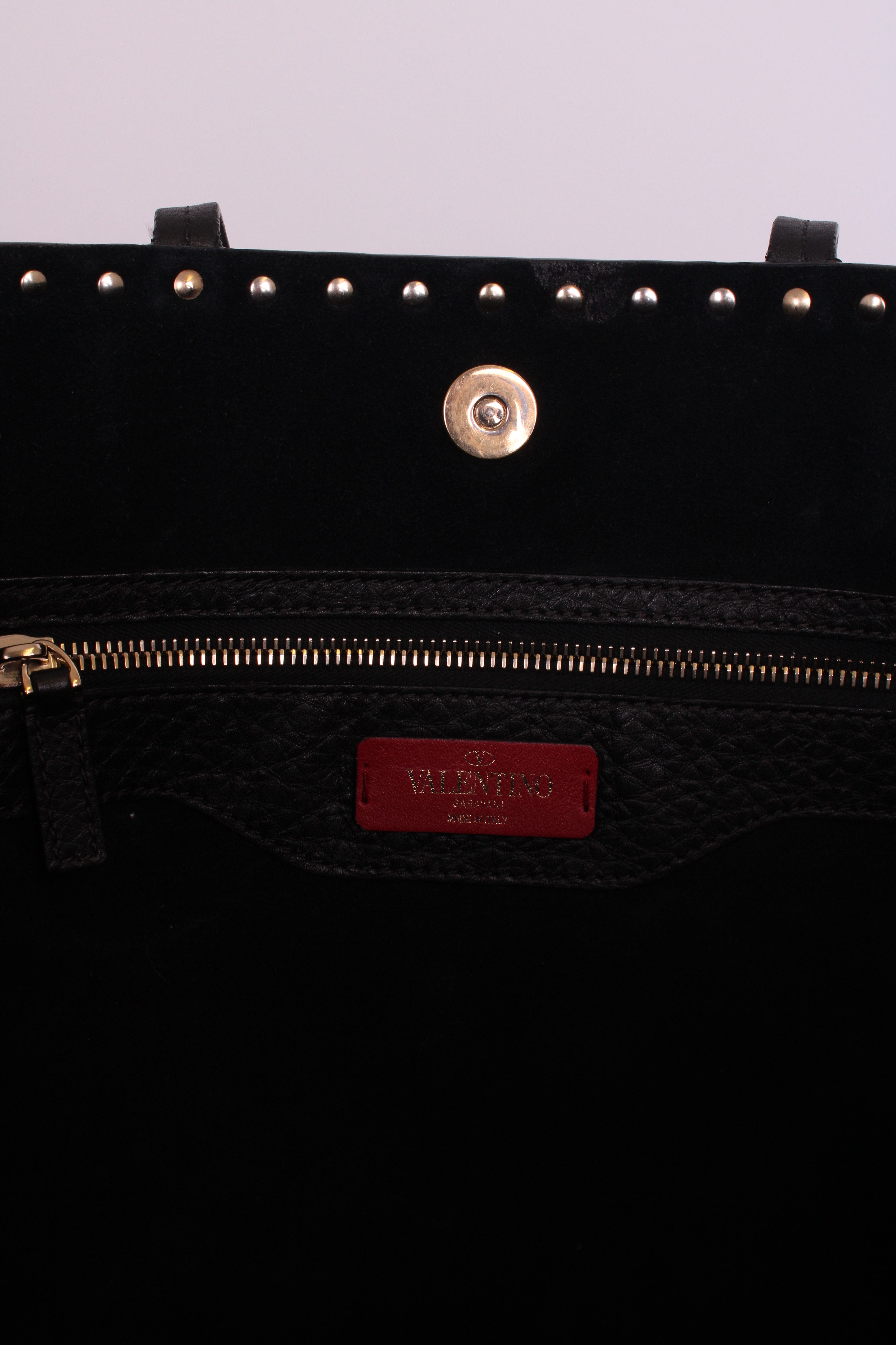 Valentino Valentino Rockstud tote black grained large