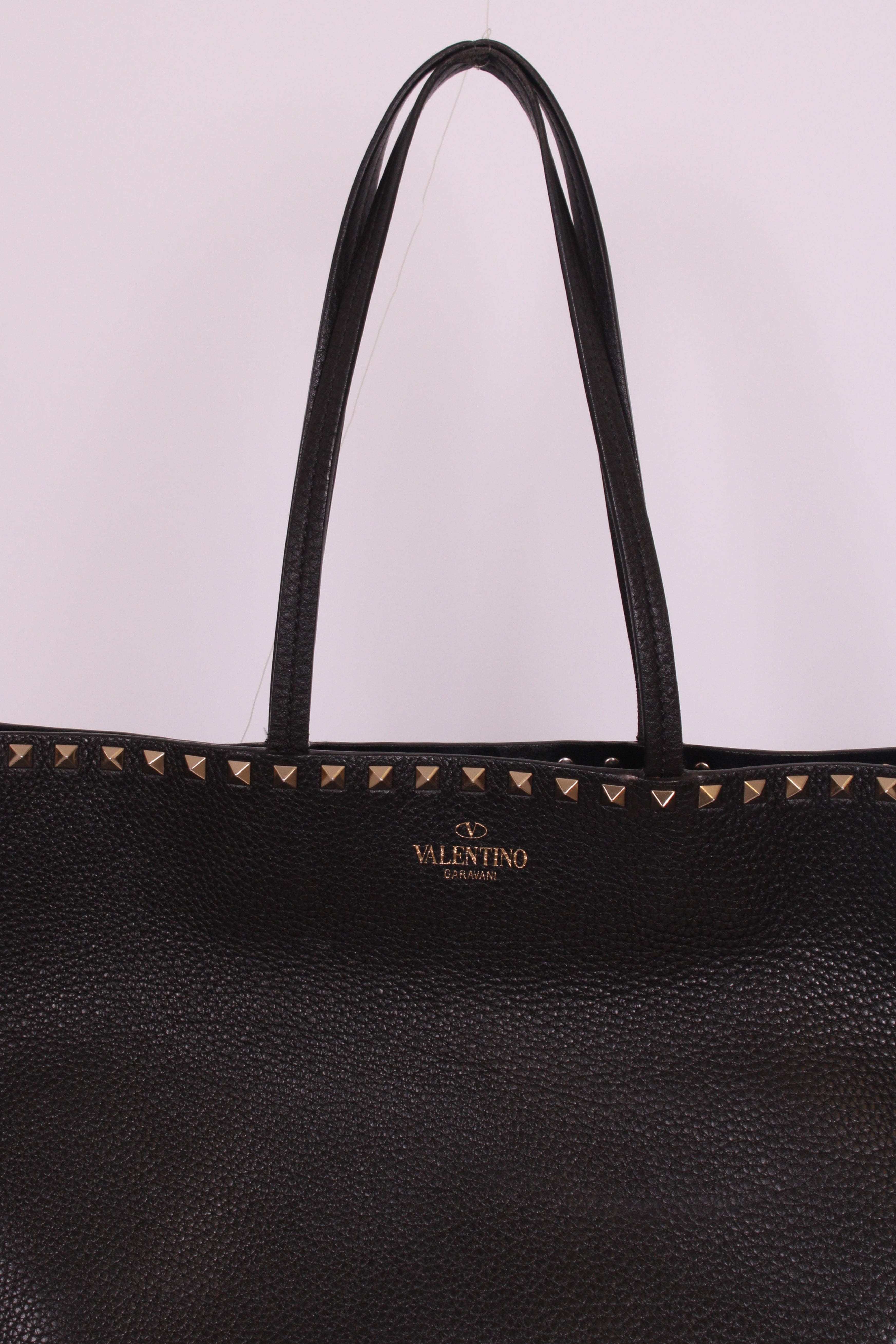 Valentino Valentino Rockstud tote black grained large