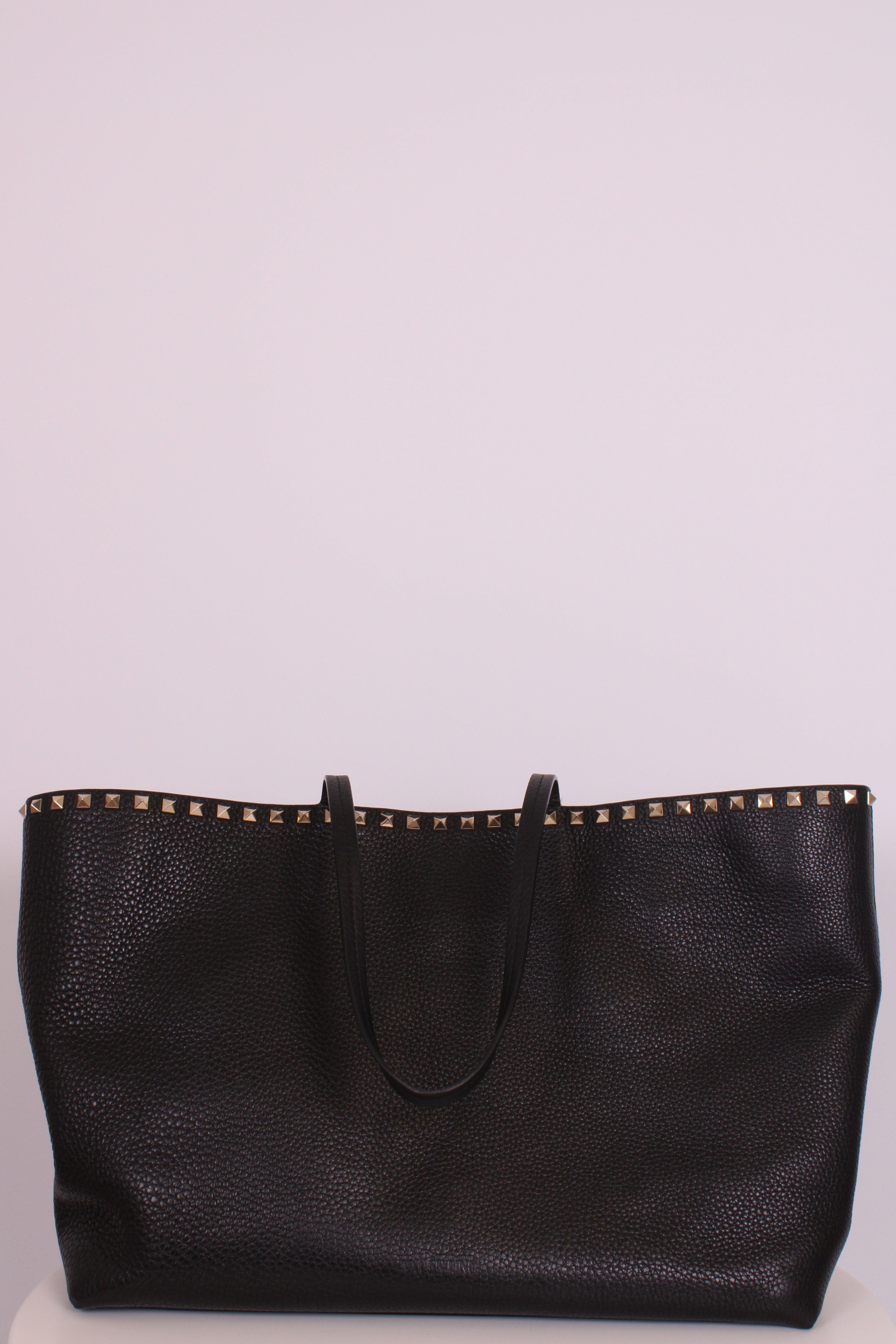 Valentino Valentino Rockstud tote black grained large