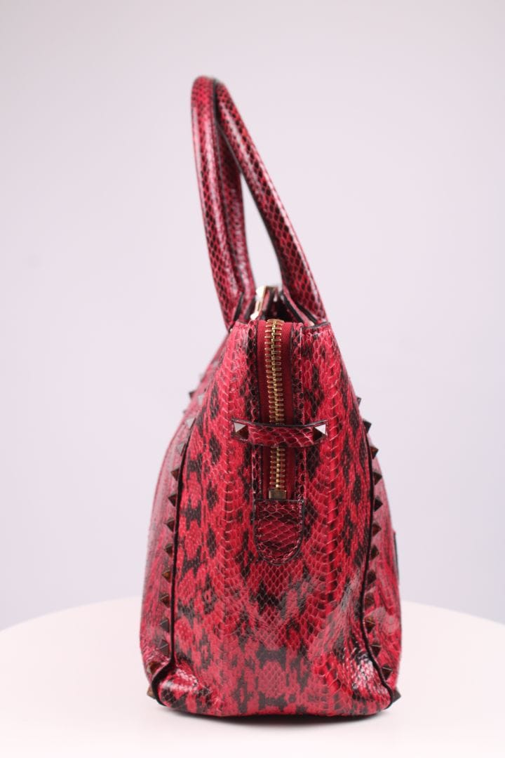 Valentino Valentino Snake skin Double Handle Bag Red