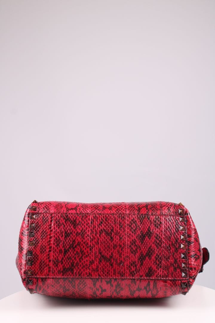 Valentino Valentino Snake skin Double Handle Bag Red