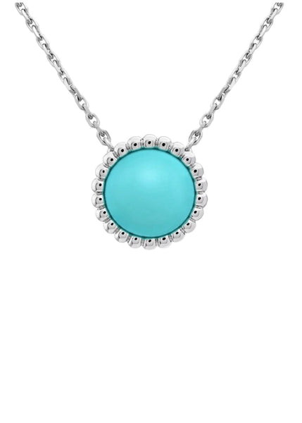 Van Cleef and Arpels 20 Motif Turquoise Gold Alhambra Necklace at 1stDibs
