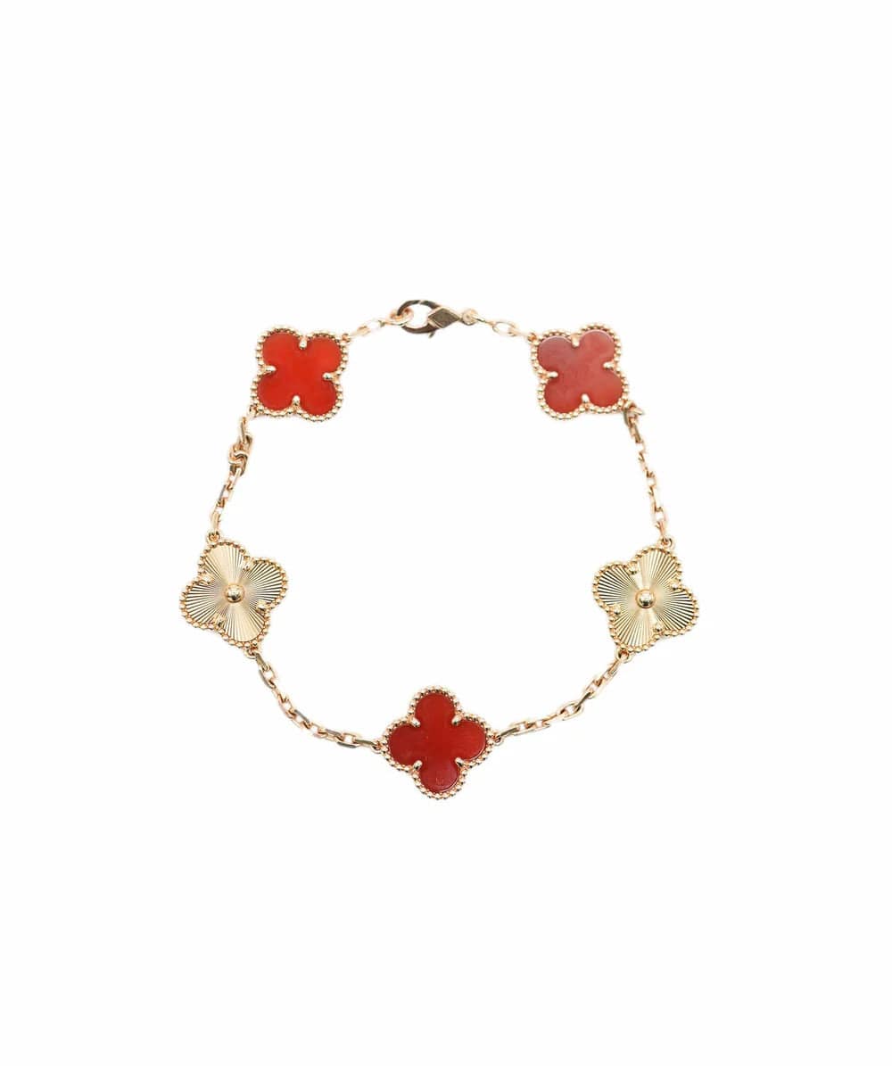 Van Cleef & Arpels Van Cleef & Arpels 5 Motifs Guilloche Vintage Alhambra Bracelet - DXBS1099
