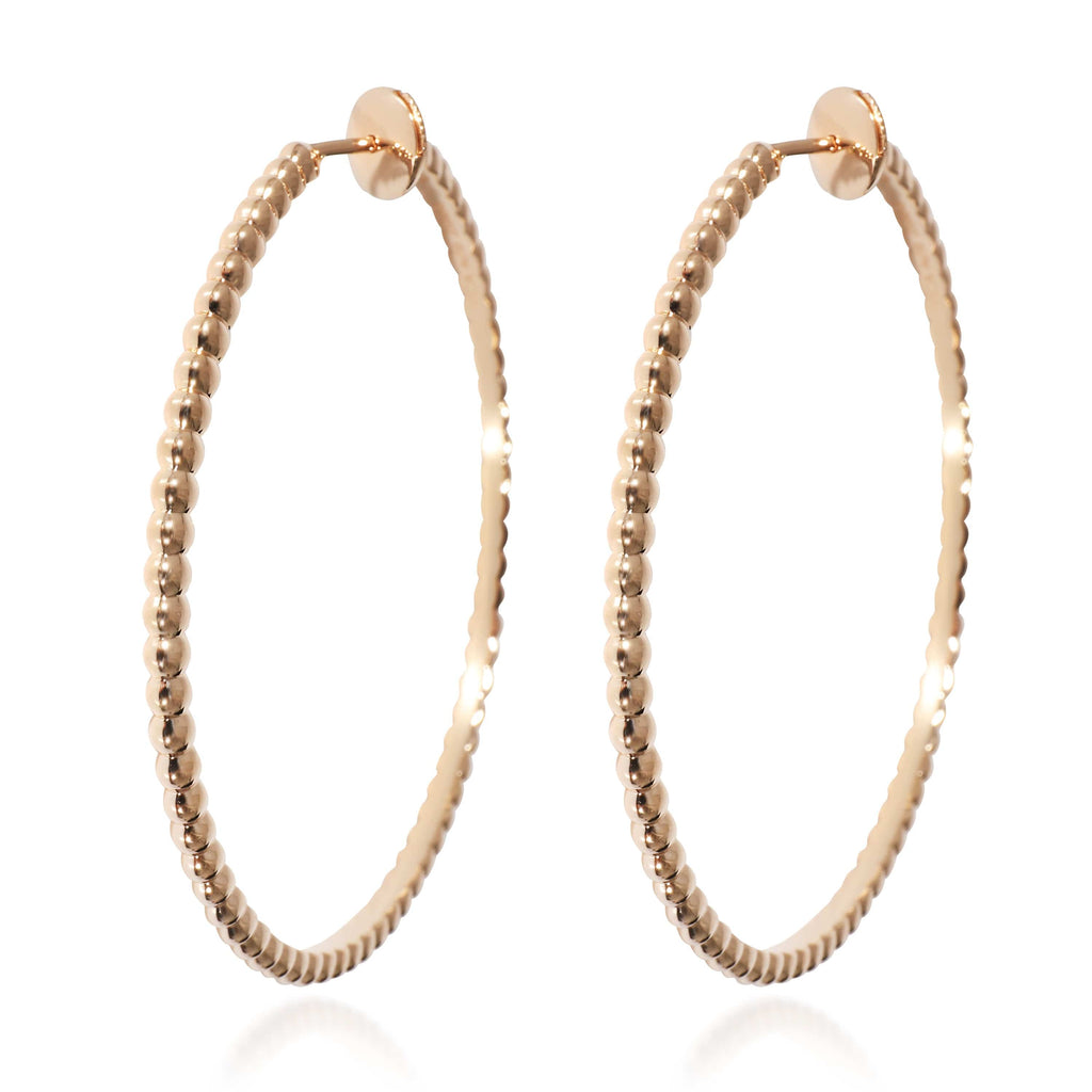 Van Cleef & Arpels Large Perlee Hoop Earrings in 18k Rose Gold ...