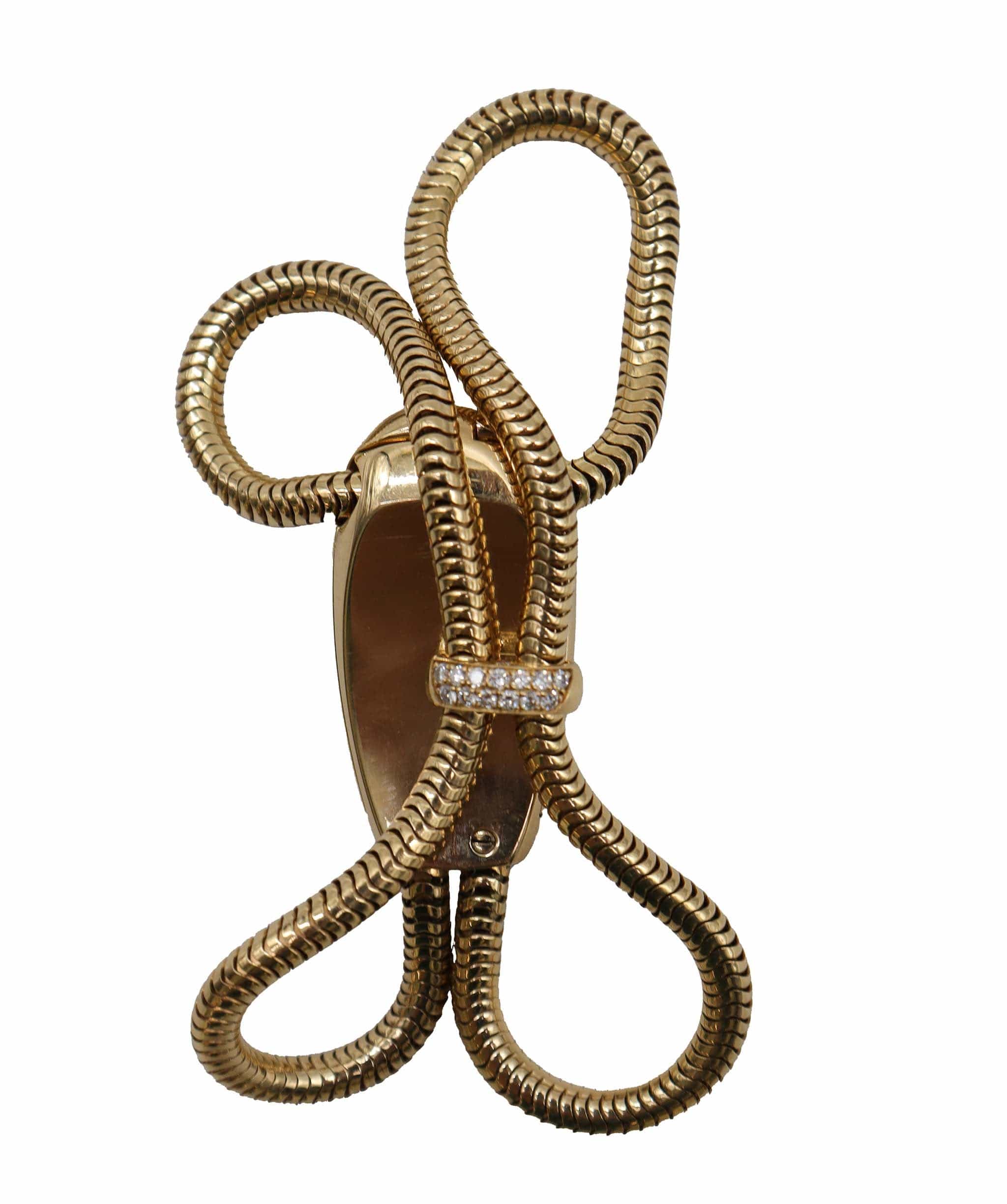 Van Cleef & Arpels RARE VCA CADENAS 18K YELLOW GOLD DIAMOND WATCH WF05 DXBS2510