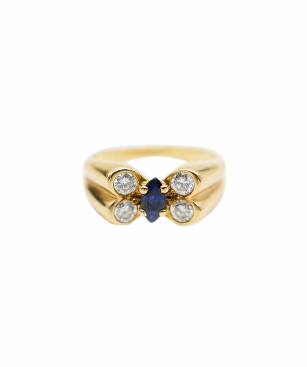Van Cleef & Arpels Van Cleef & Arpels sapphire and diamond yellow gold butterfly ring AHC1811