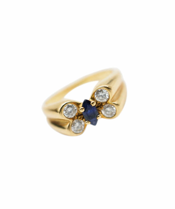 Van Cleef & Arpels Van Cleef & Arpels sapphire and diamond yellow gold butterfly ring AHC1811