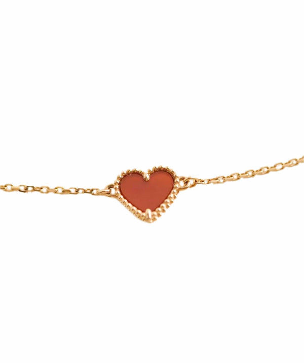 Van Cleef & Arpels Van Cleef & Arpels Sweet Alhambra Heart Carnelian Rose Gold Bracelet AHC1721