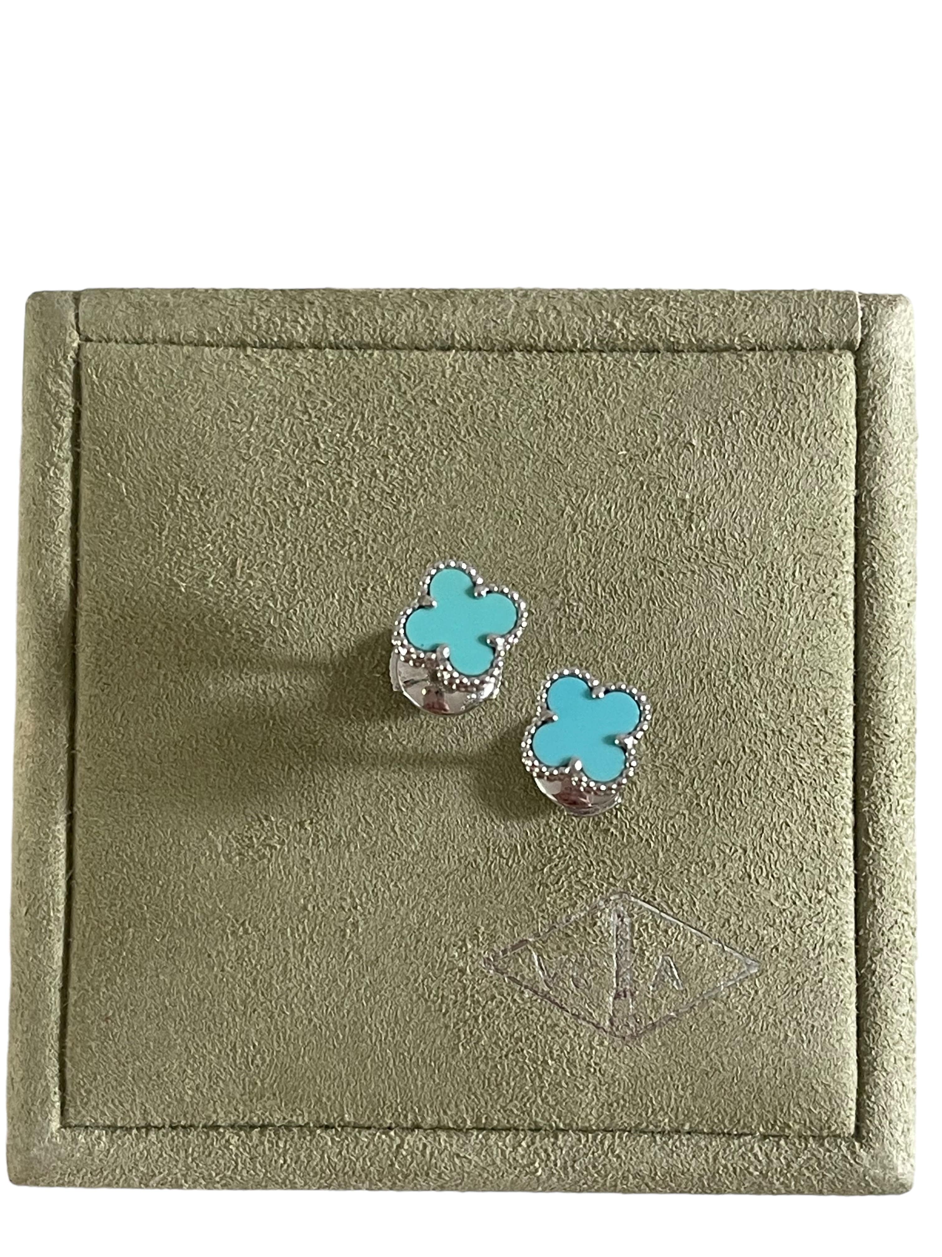 Van Cleef & Arpels Van Cleef & Arpels Sweet Alhambra Turquoise WG Earrings SKC1848