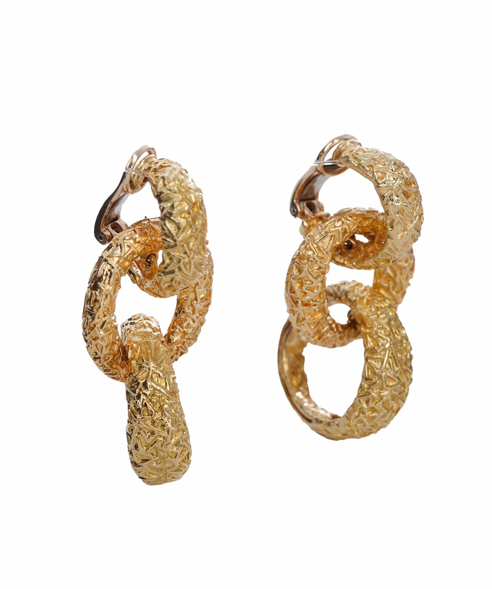 Van Cleef & Arpels VCA Brushed Gold Clip on Earrring  ASC5045