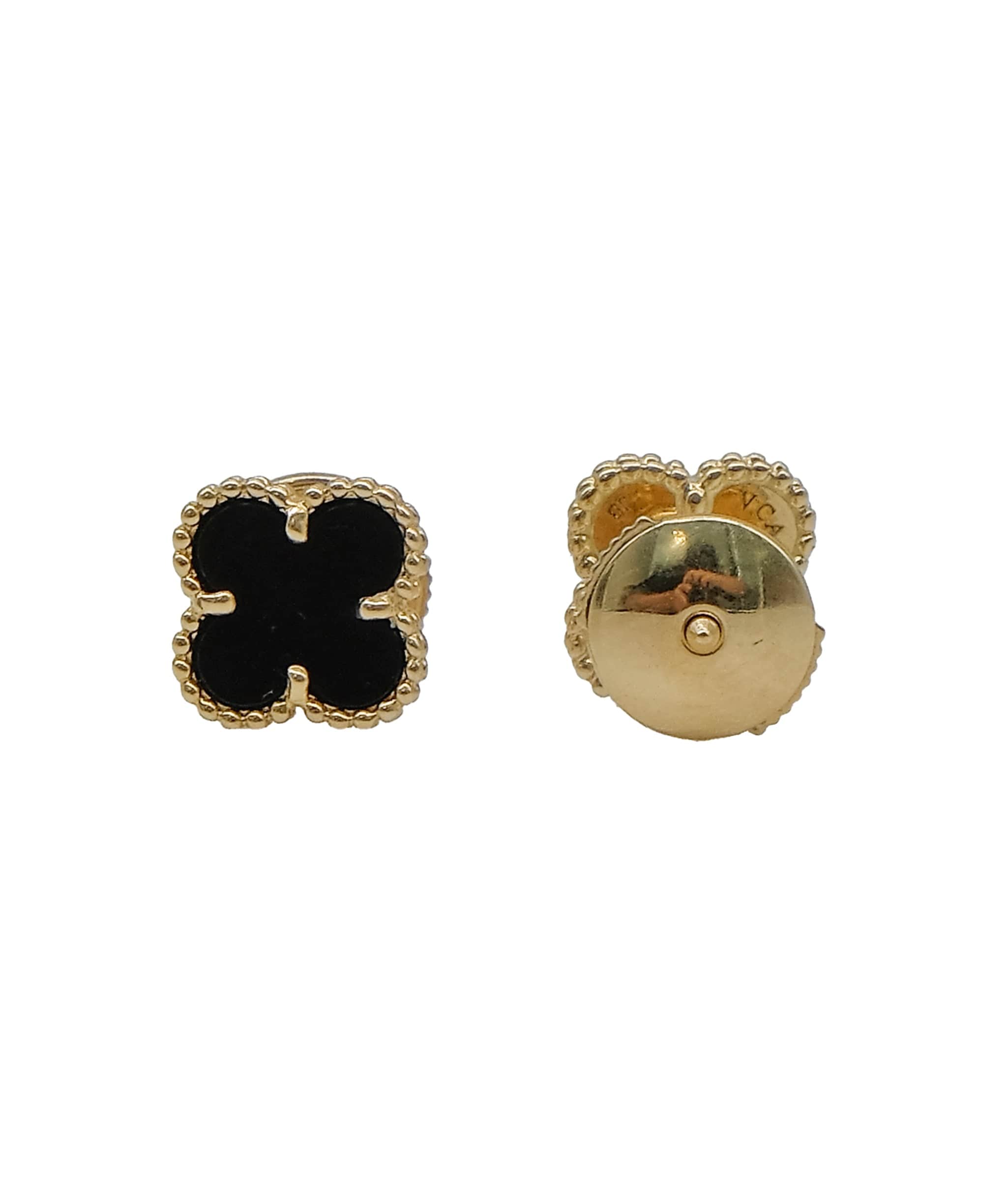 Van Cleef & Arpels VCA Sweet Alhambra Onyx Earrings DXBS0274