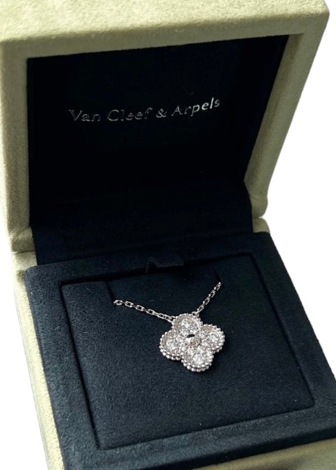 Van Cleef & Arpels VCA Vintage Alhambra Diamond WG Necklace SYC1157