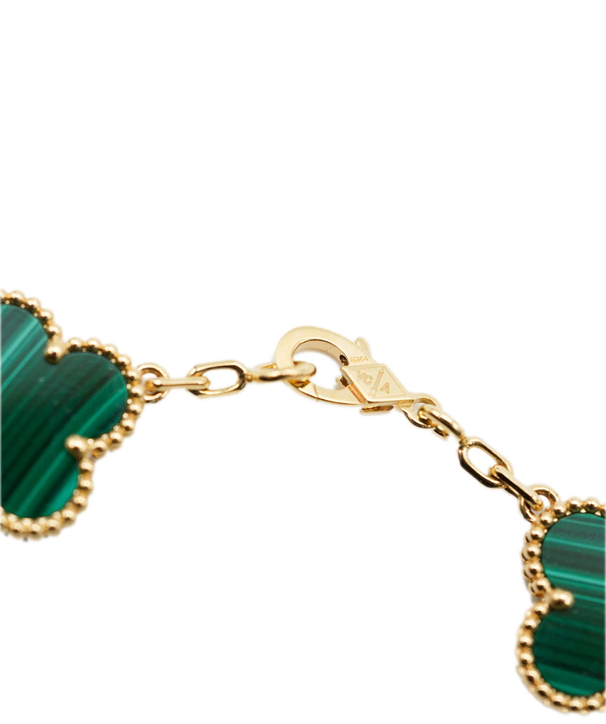 Van Cleef & Arpels Van Cleef & Arpels Malachite Vintage Alhambra bracelet 18 carat yellow gold AHL1073