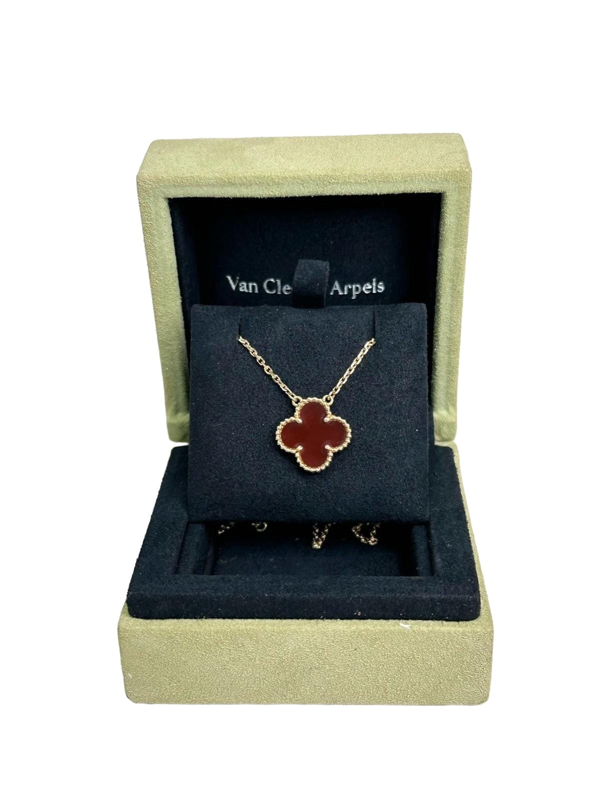 Van Cleef & Arpels VCA Vintage Alhambra Carnelian Necklace