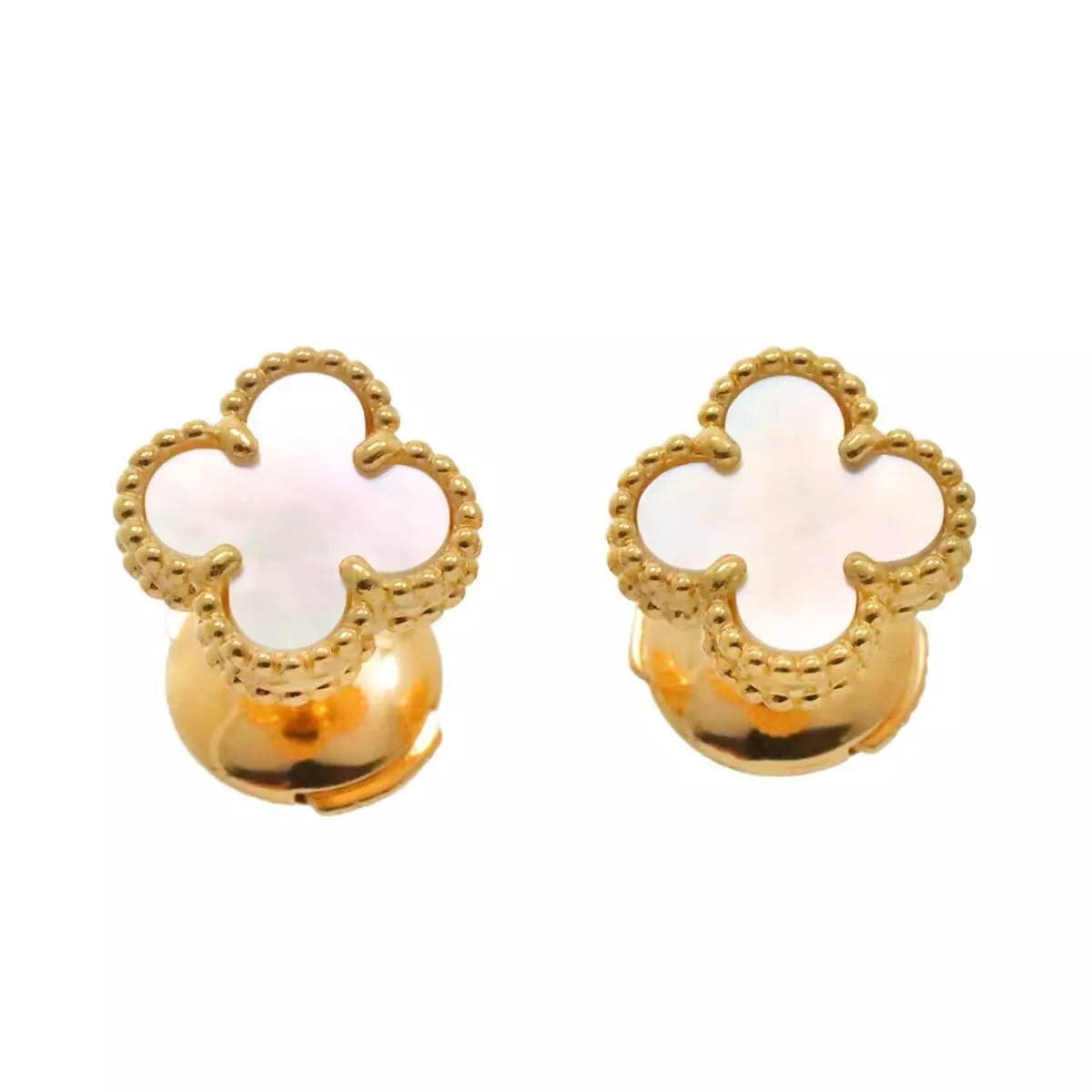 Van Cleef & Arpels Van Cleef Arpels Sweet Alhambra Mother of Pearl MOP Earrings 18K YG 750 90250992