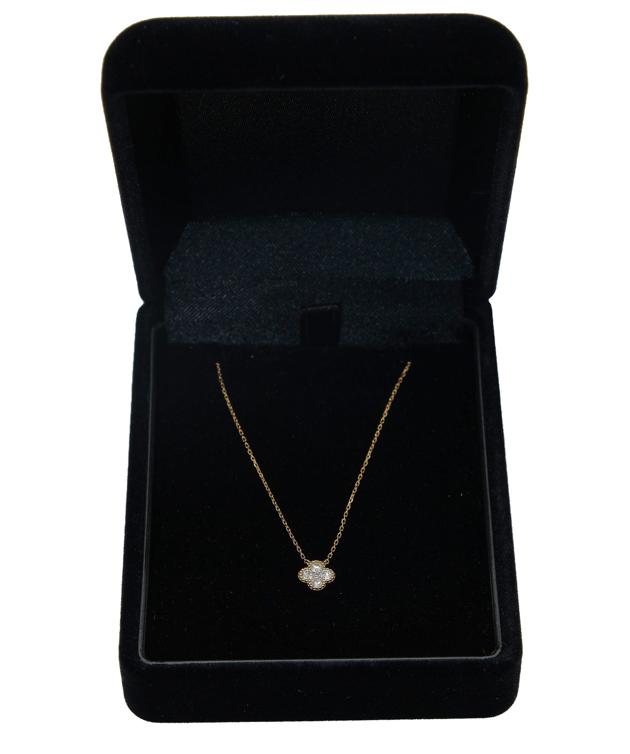 Vendome Aoyama diamond 0.14ct necklace 40cm K18 PG ASL8828