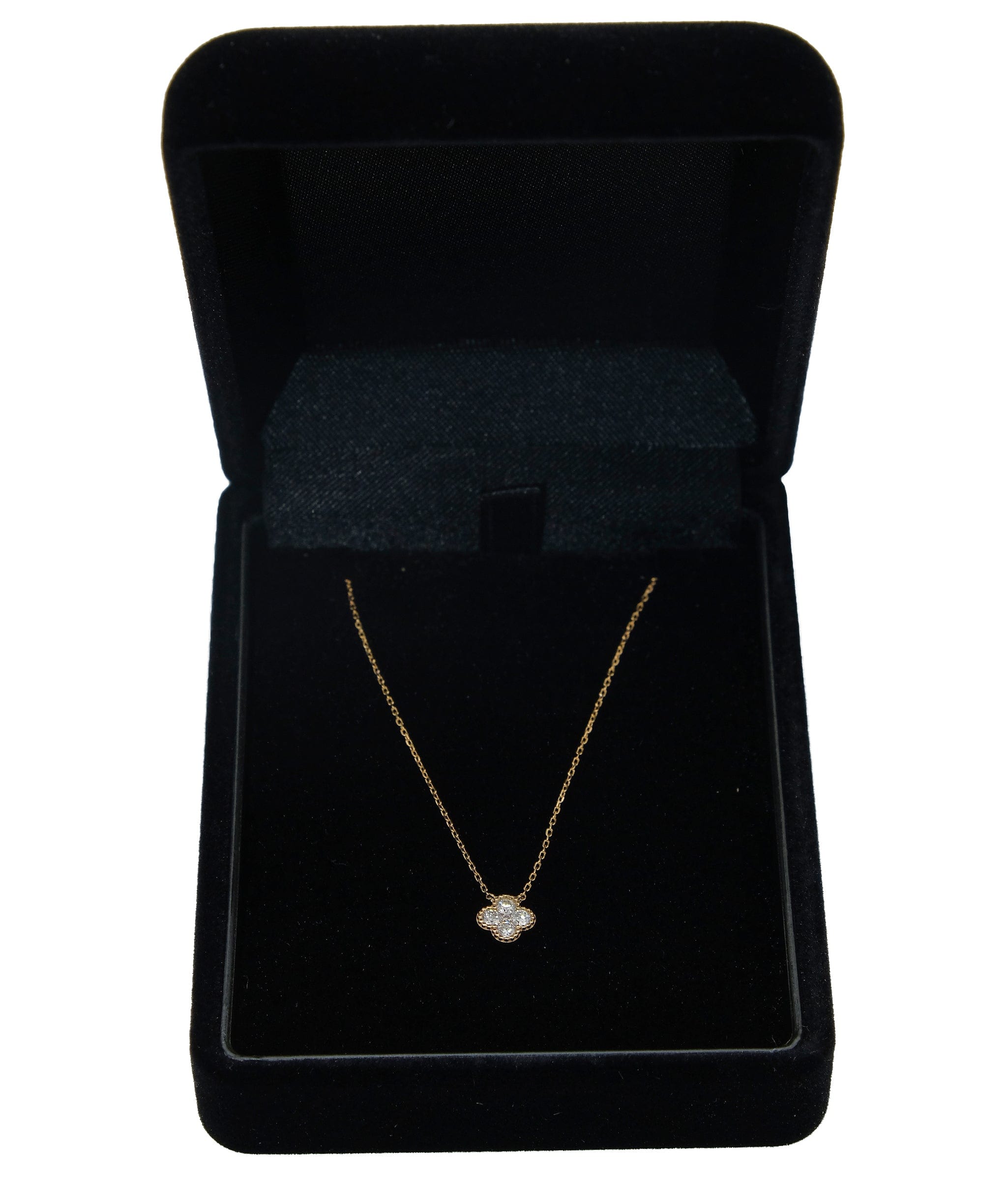 Vendome Aoyama diamond 0.14ct necklace 40cm K18 PG ASL8828 