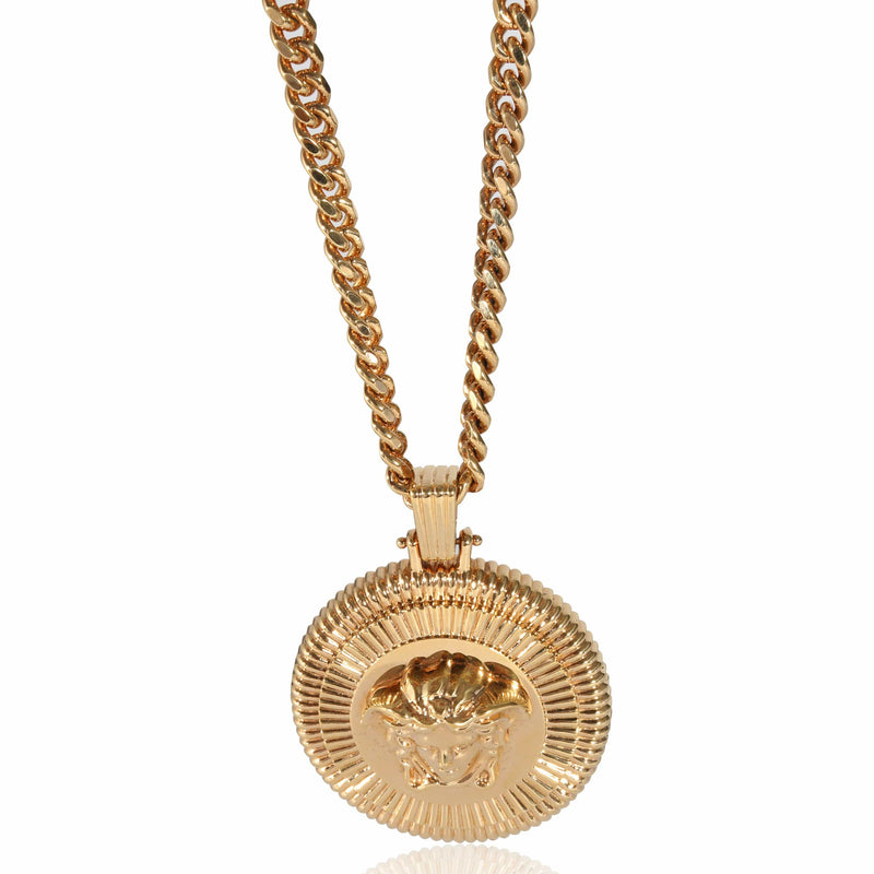 Gold Medusa-medallion curb-link bracelet, Versace