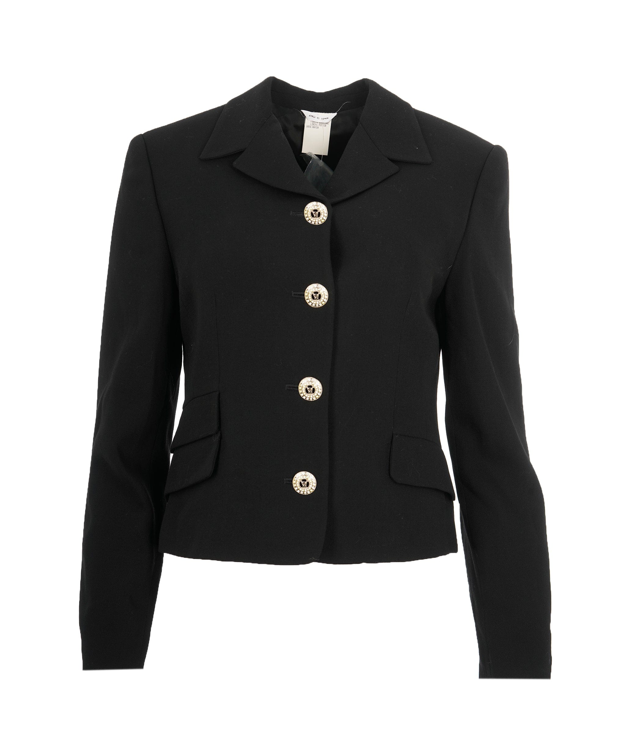 Versace Versace Classic V2 90s Pure Wool Bespoke Rhinestone Button Fitted Blazer - S/M ALL0952