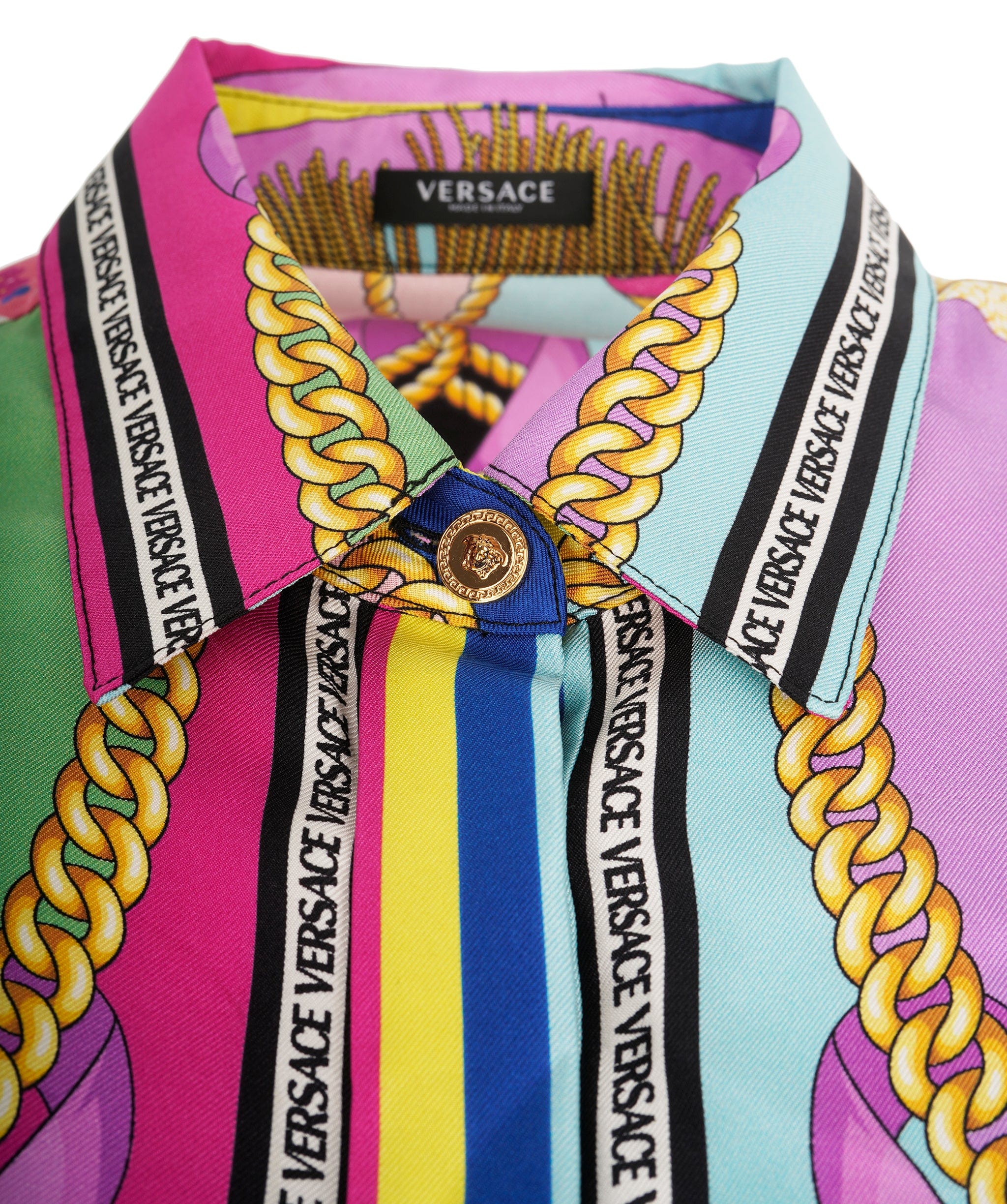 Versace Versace Multicolour Silk Iconic Baroque Shirt ABC1007