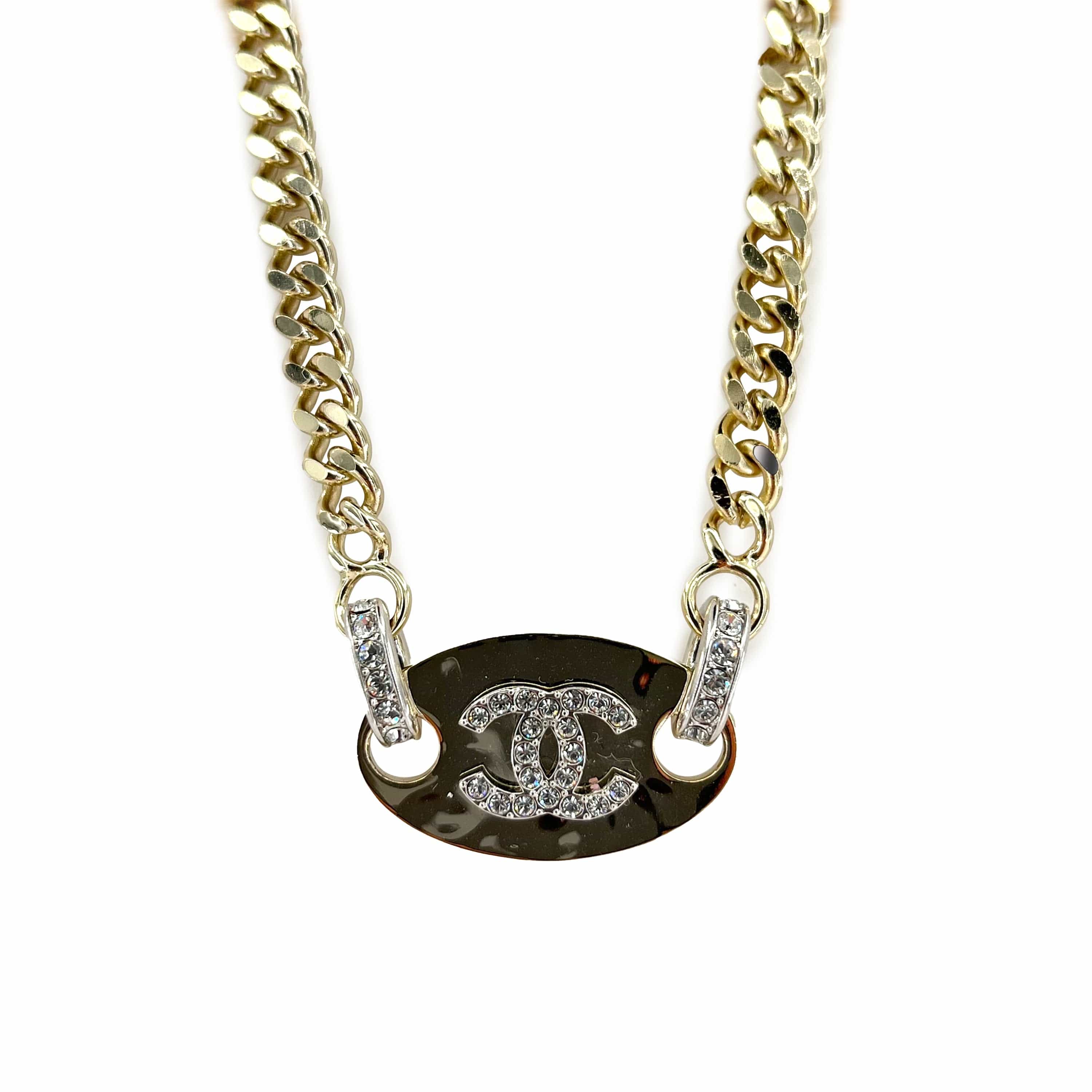 VINTAGE LOVER PURPOSE CHANEL NECKLACE COCOMARK RHINESTONE ACCESSORY B22S 90210917