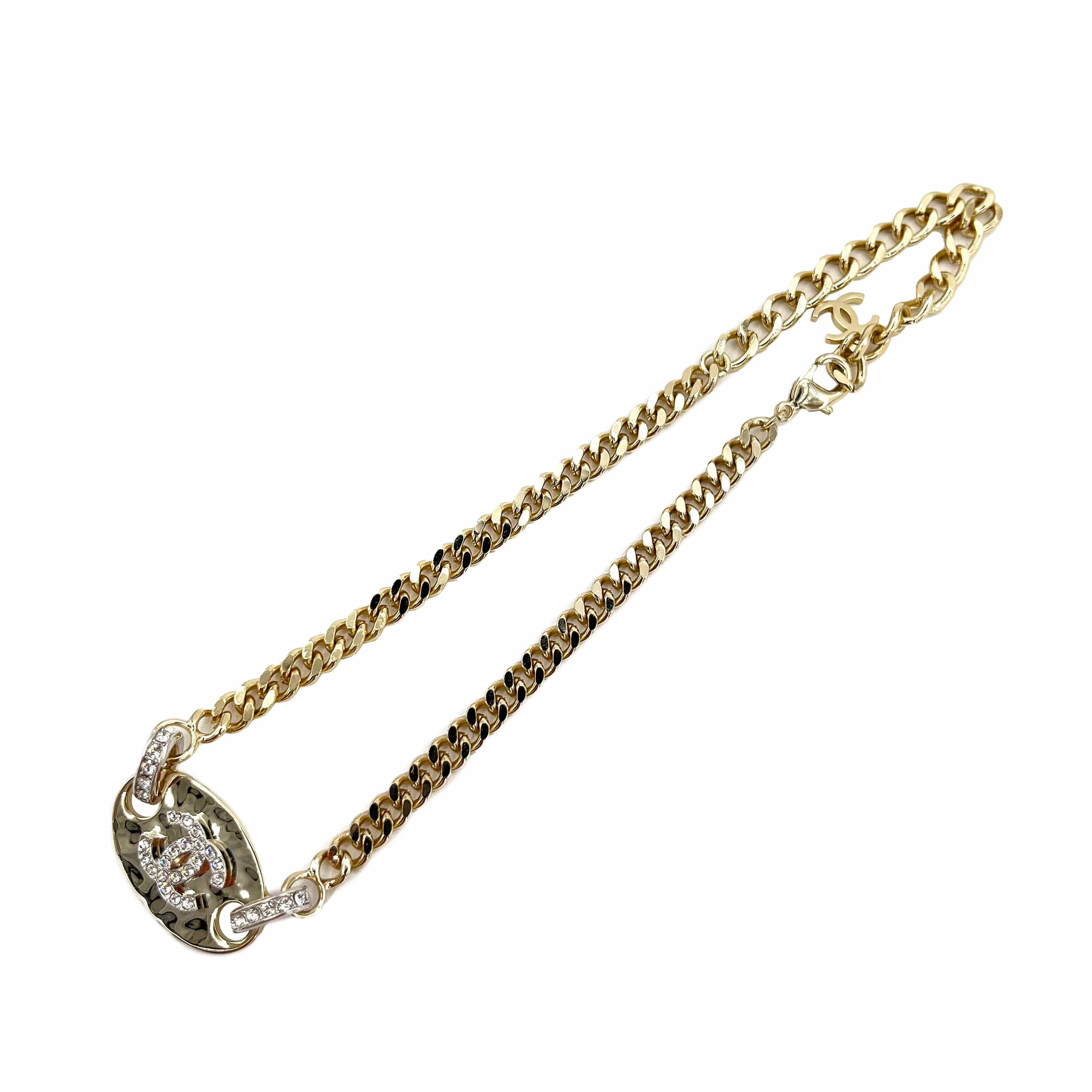 VINTAGE LOVER PURPOSE CHANEL NECKLACE COCOMARK RHINESTONE ACCESSORY B22S 90210917