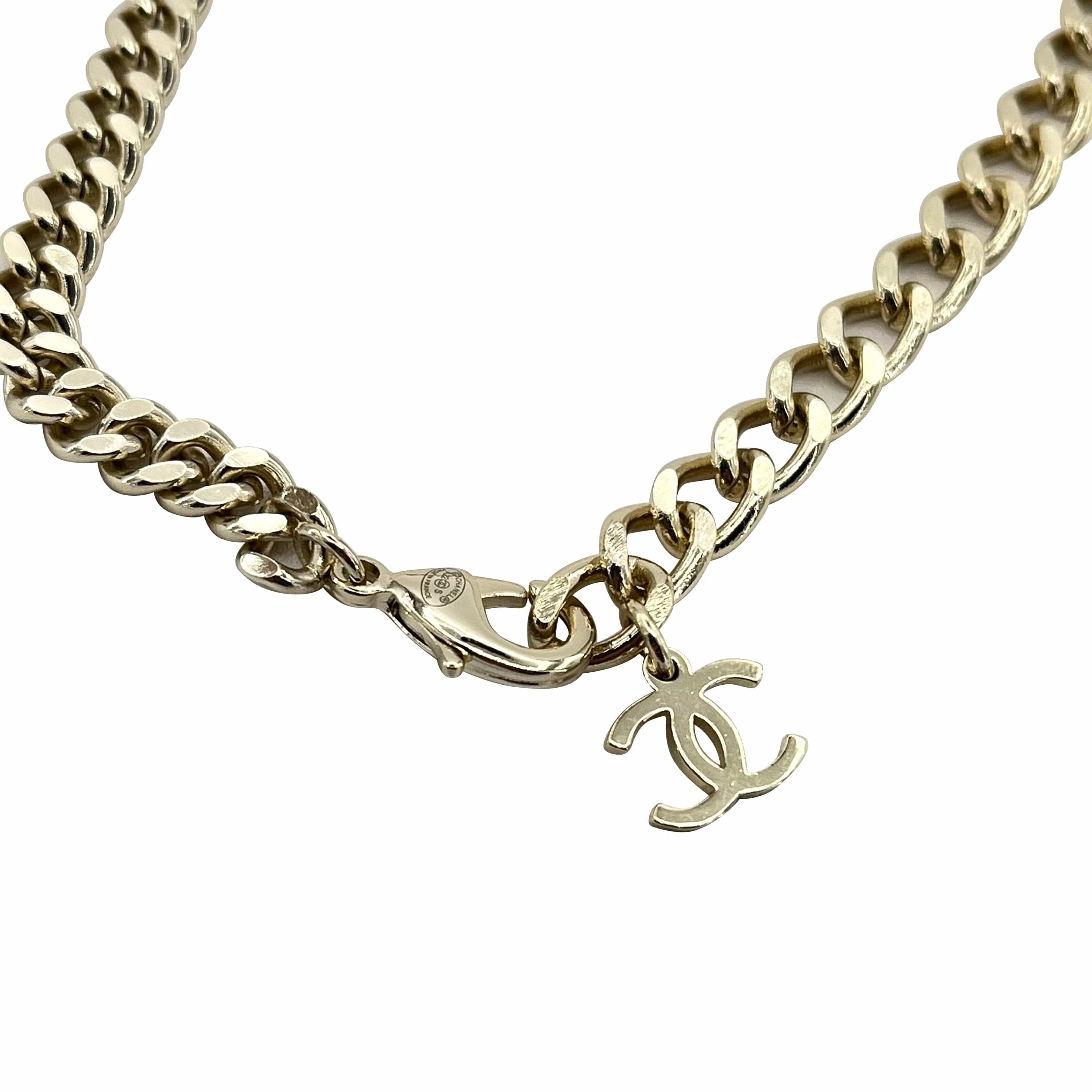 VINTAGE LOVER PURPOSE CHANEL NECKLACE COCOMARK RHINESTONE ACCESSORY B22S 90210917