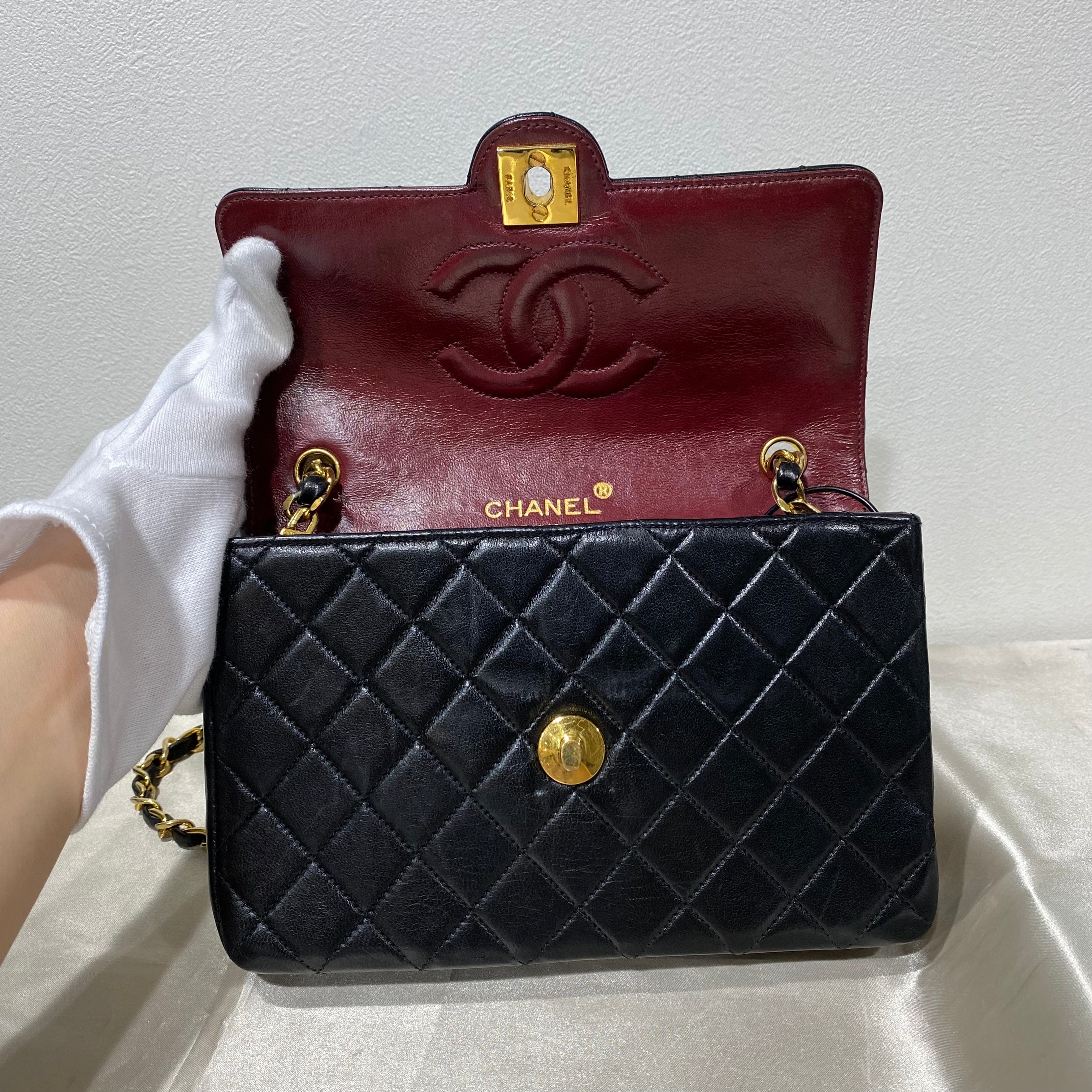 VINTAGE LOVER PURPOSE CHANEL VINTAGE MINI FLAP CHAIN SHOULDER BAG BLACK LAMB SKIN 90161163